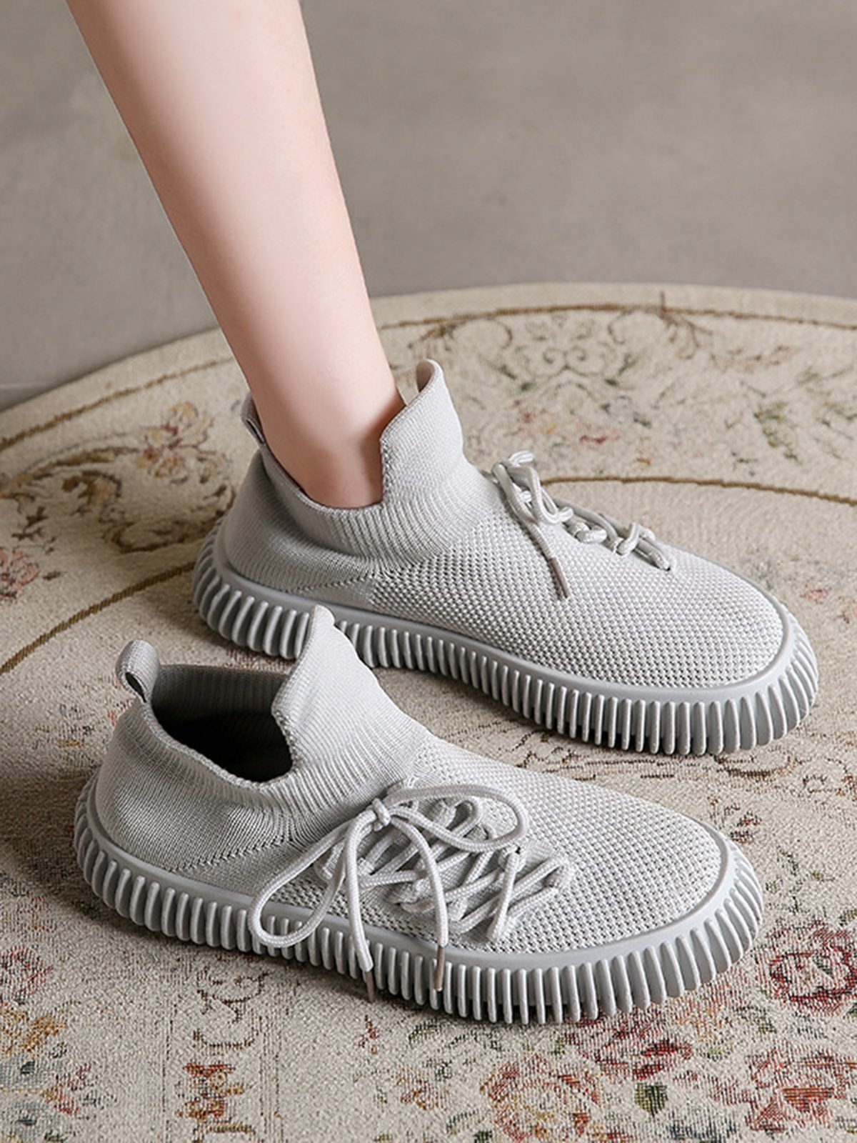 Plus Size Size Strap Mesh Fabric Sneakers