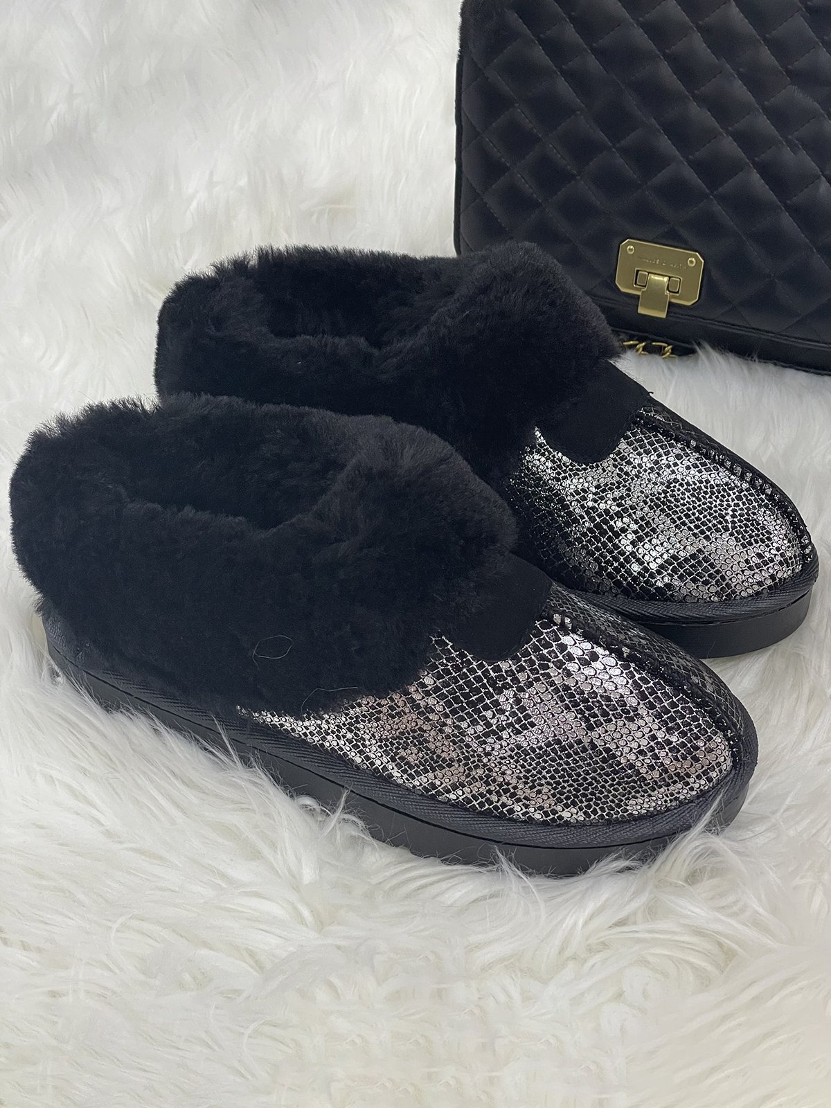 Split Joint Snakeskin Snow Boots