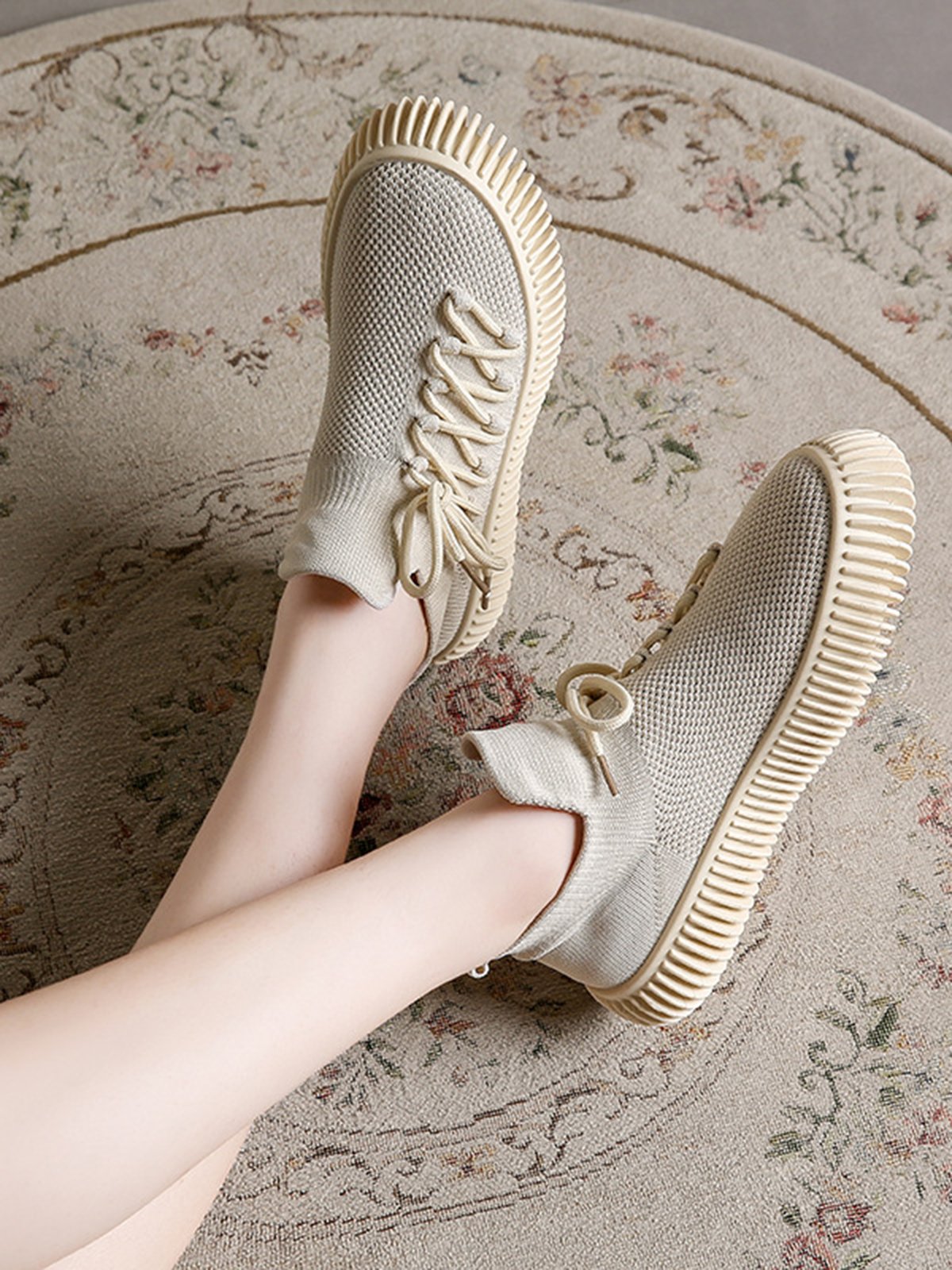 Plus Size Size Strap Mesh Fabric Sneakers