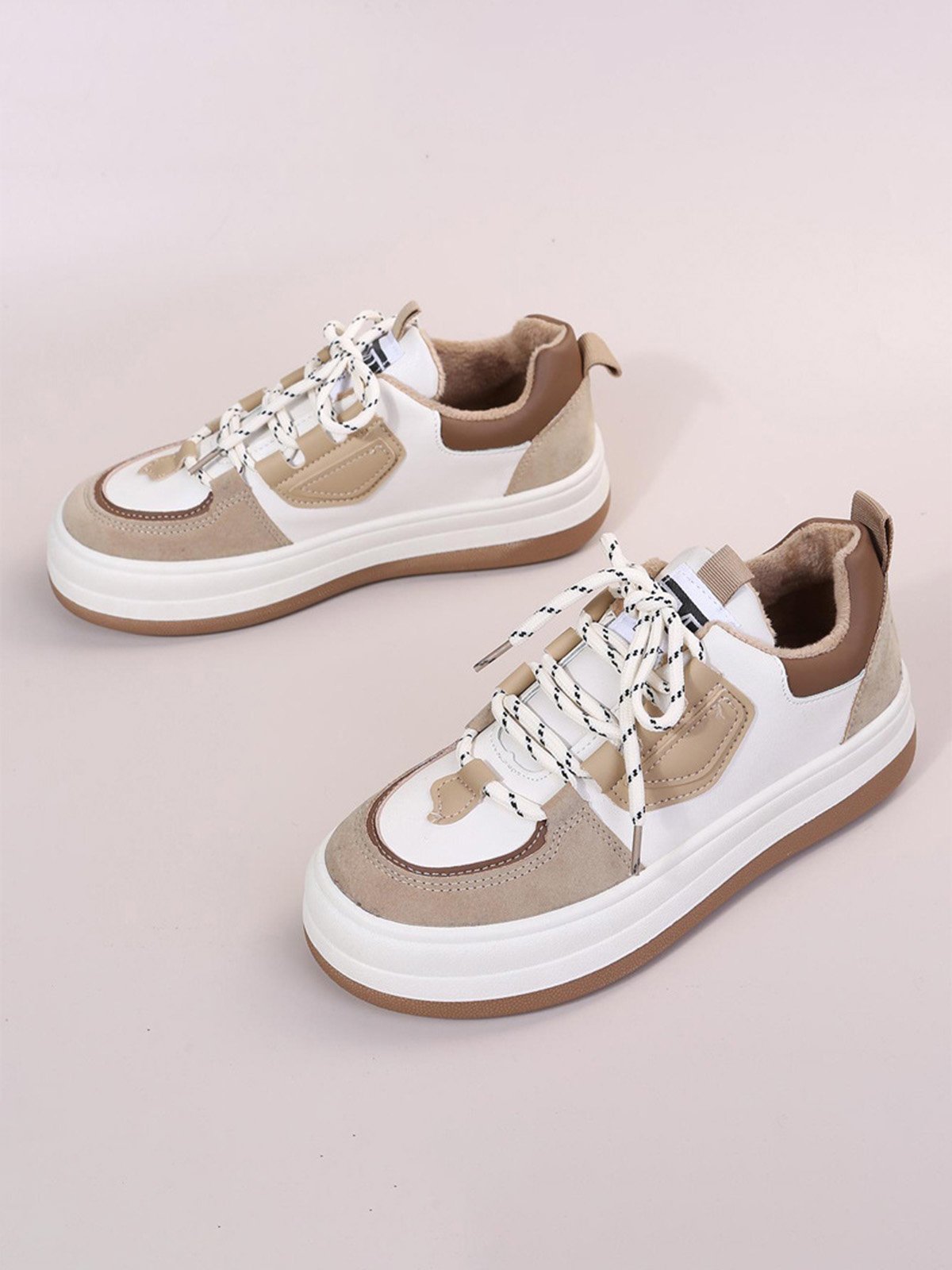 Color Block Warm Lined Sneakers