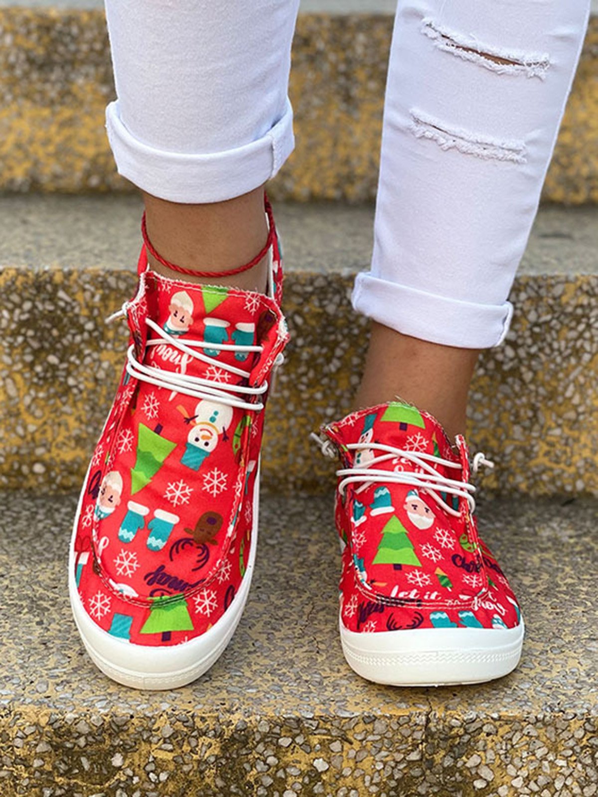 Christmas Snowman Printing Sneakers