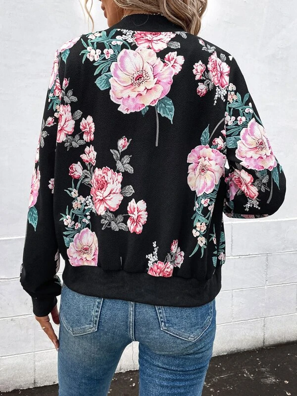 Floral Jersey Loose Jacket
