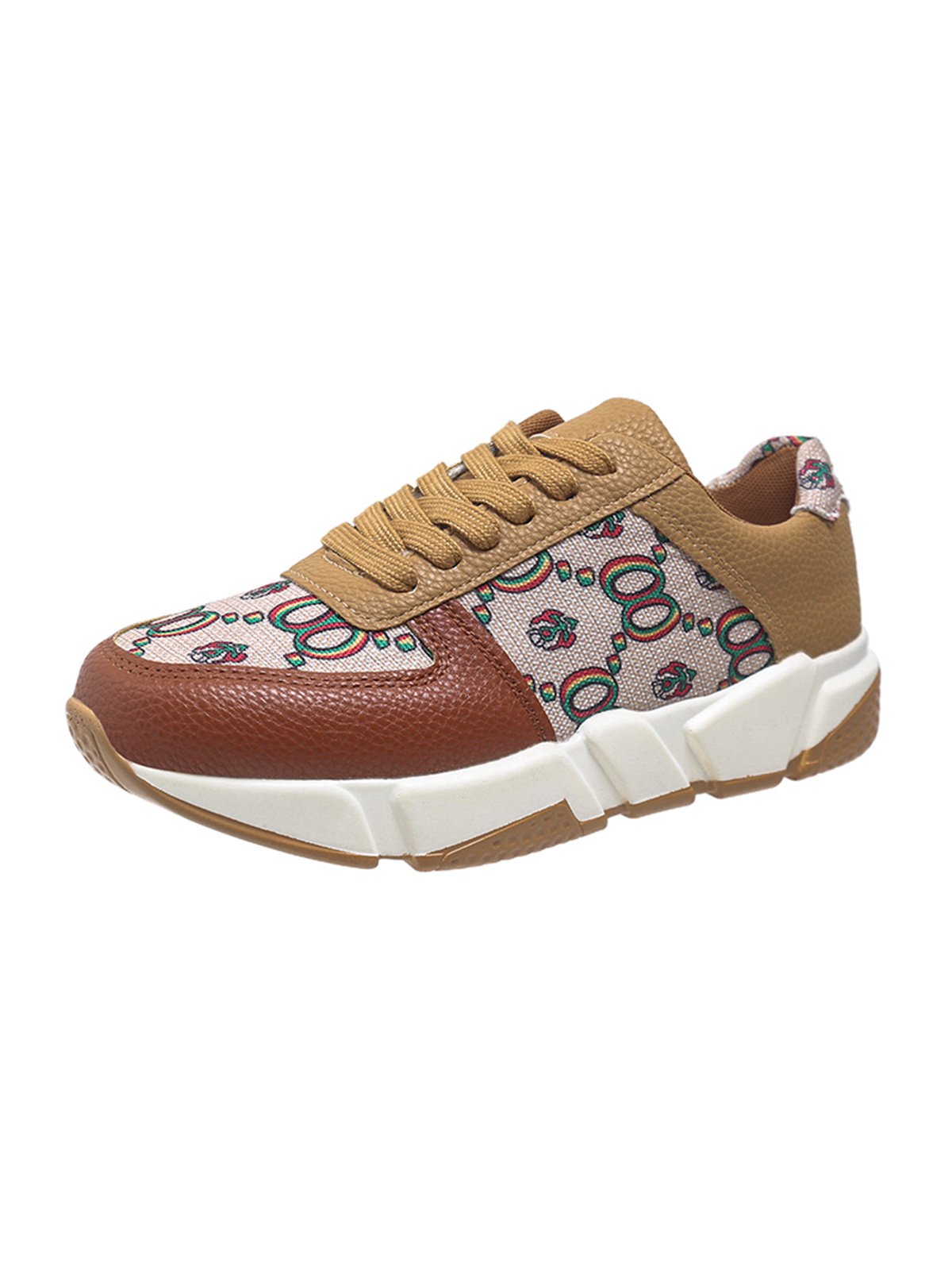 Abstract Pattern Patchwork Casual Sneakers