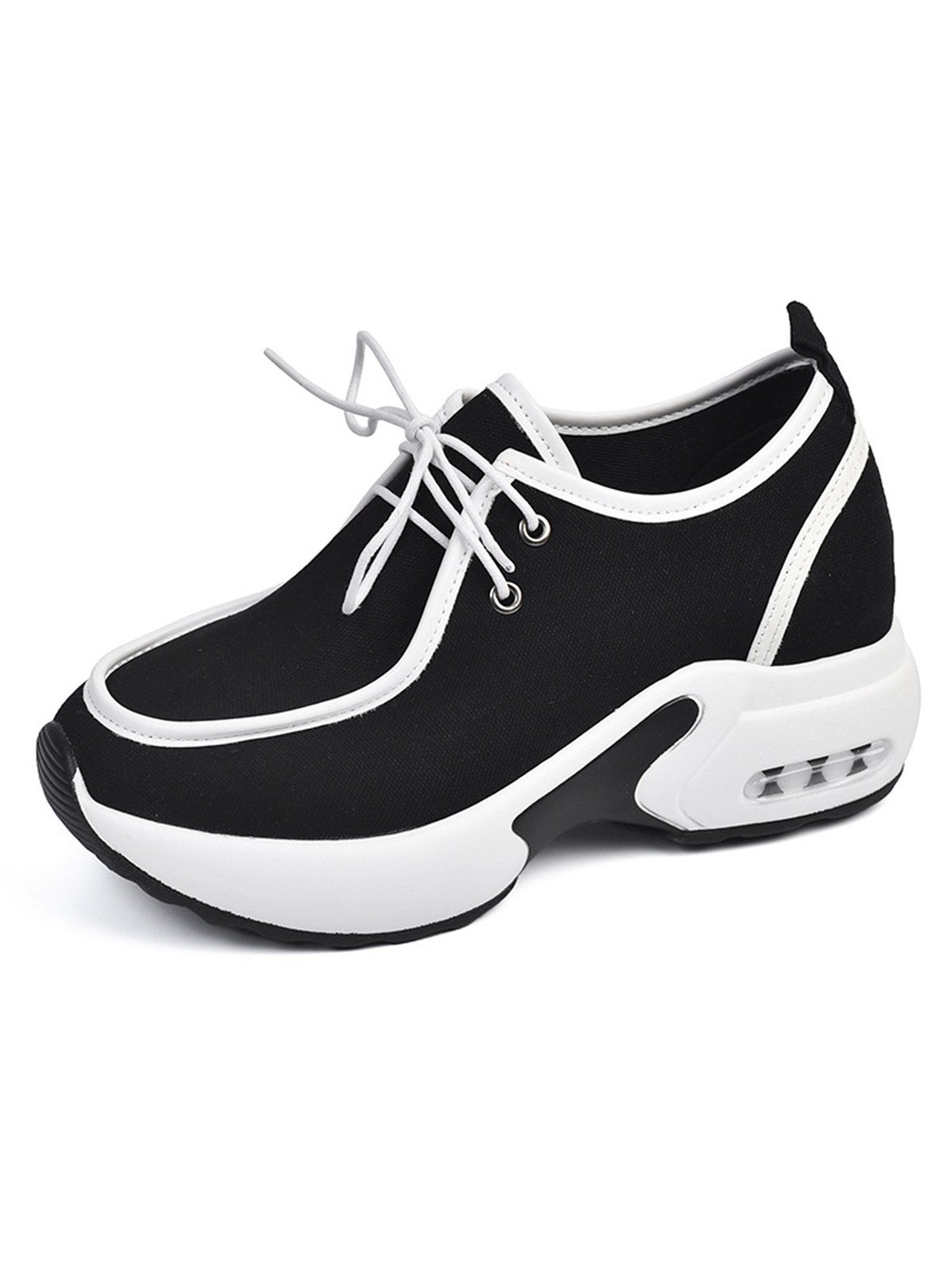 Split Joint Lace-Up Platform Air Cushioned Sneakers