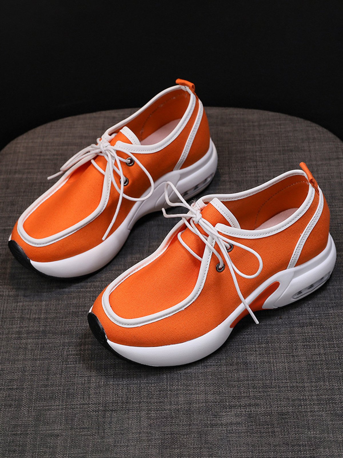 Split Joint Lace-Up Platform Air Cushioned Sneakers