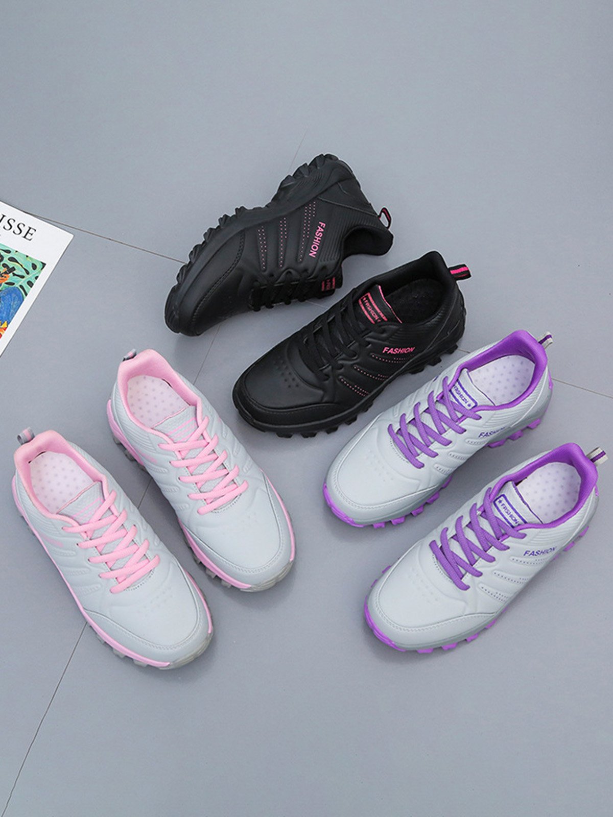 Letters Printing PU Outdoor Sneakers