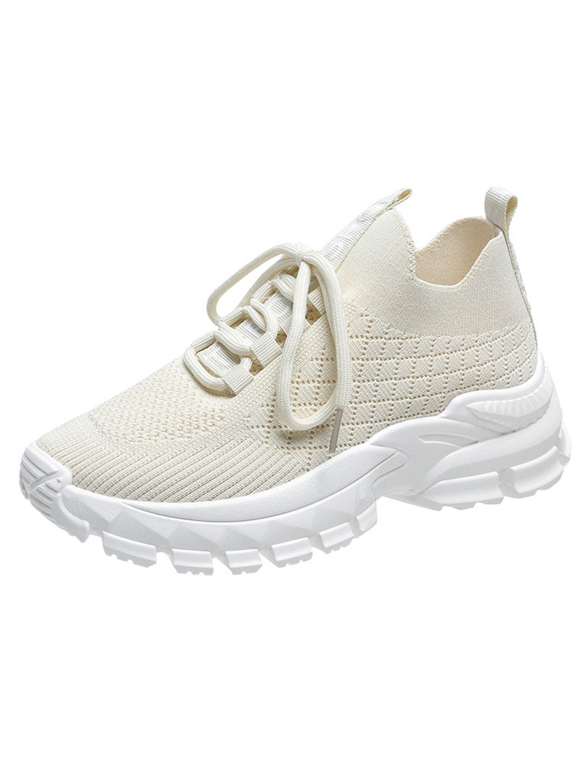 Letters Breathable Slip On Knit Sneakers