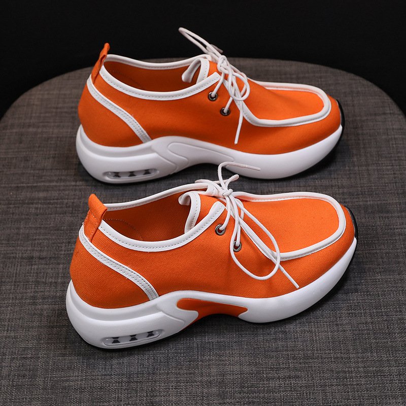 Split Joint Lace-Up Platform Air Cushioned Sneakers