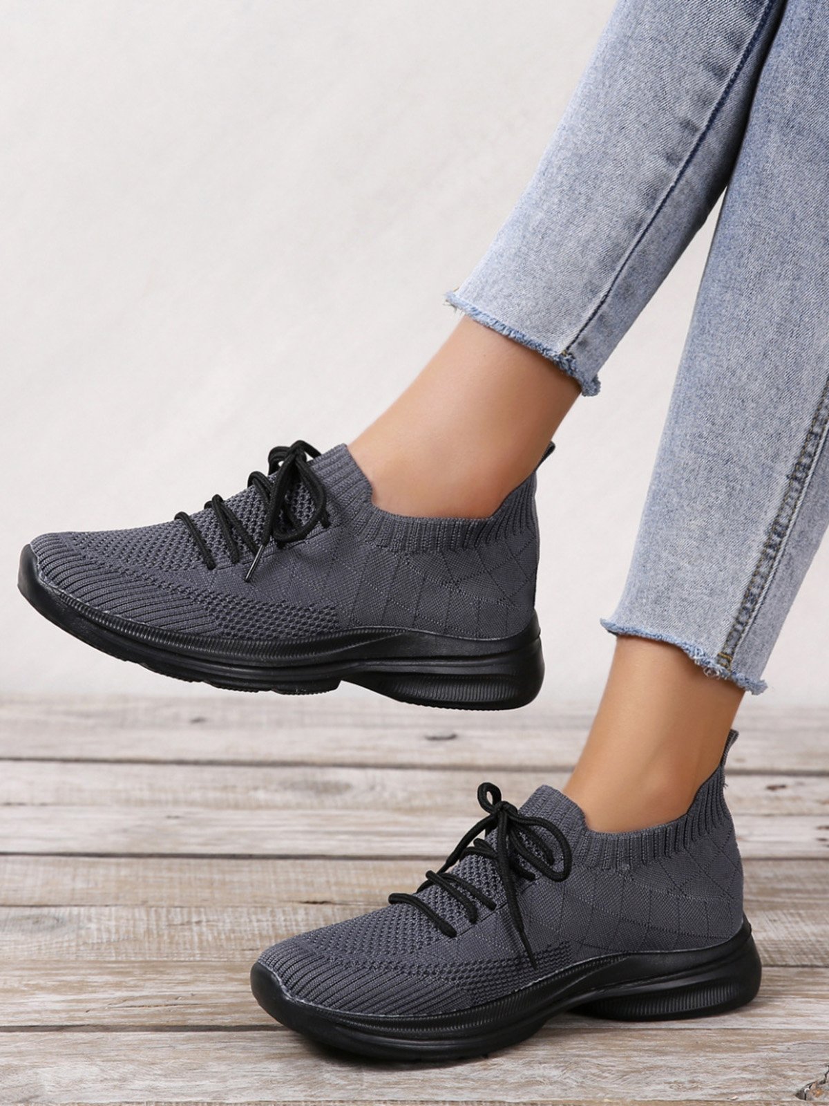 Comfortable Slip On Flyknit Sneakers