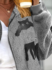 Casual Loose Fluff/Granular Fleece Fabric Teddy Jacket