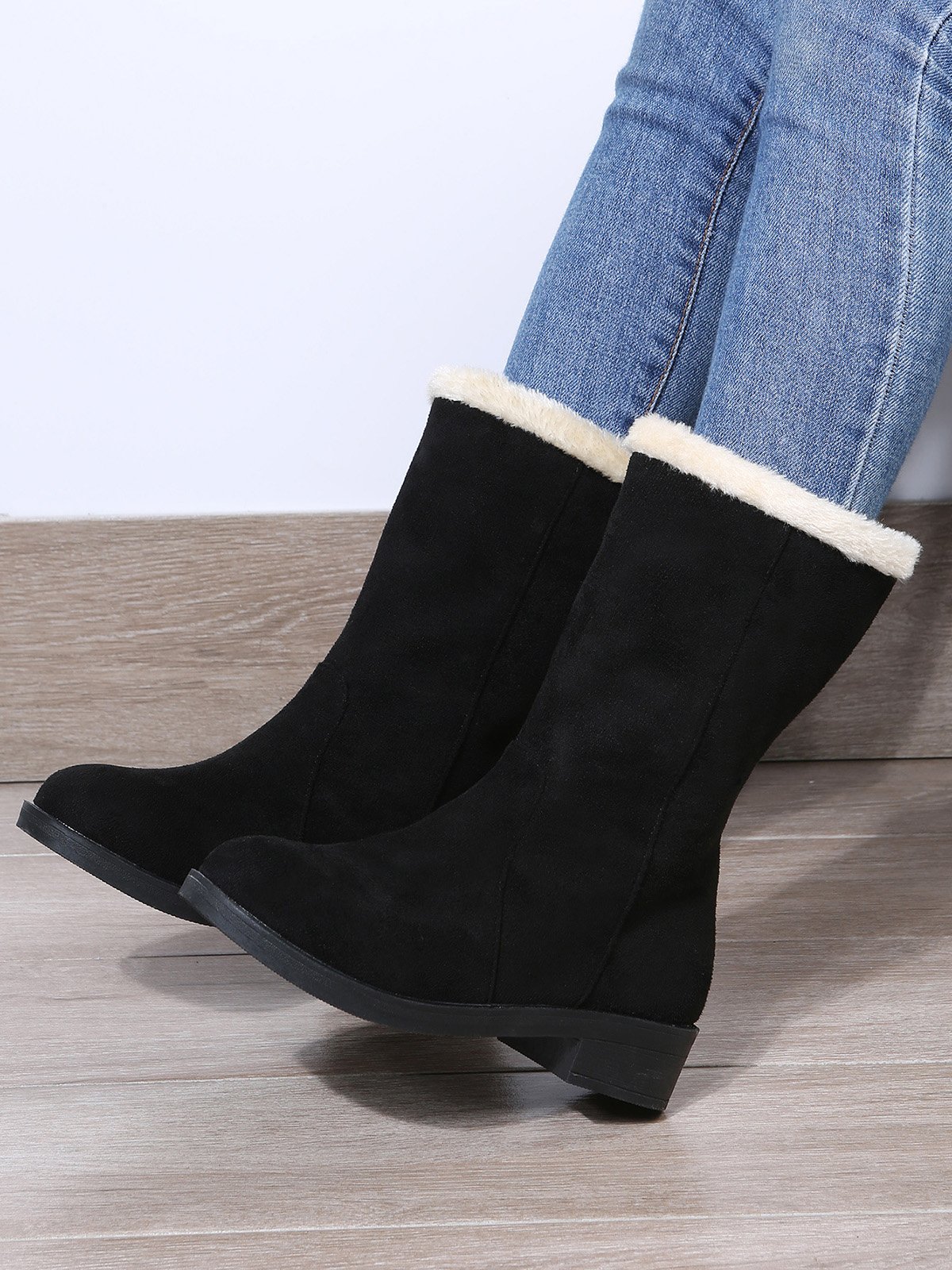 Plus Size Winter Casual Slip On Warm Lined Snow Boots