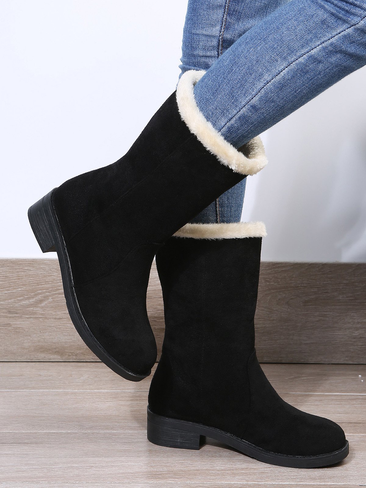 Plus Size Winter Casual Slip On Warm Lined Snow Boots