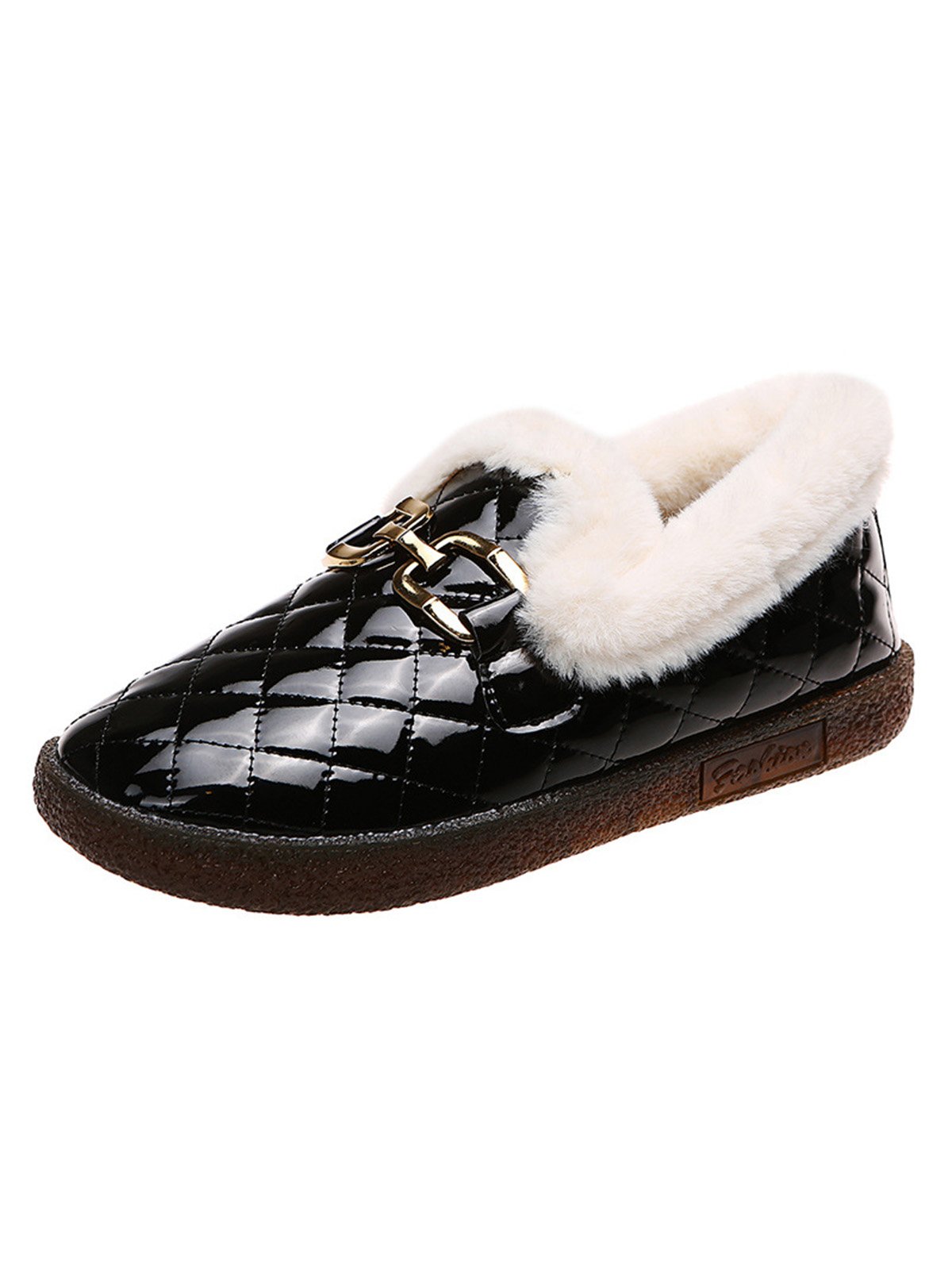 Women's Winter Furry Lined Slip On Flat Shoes