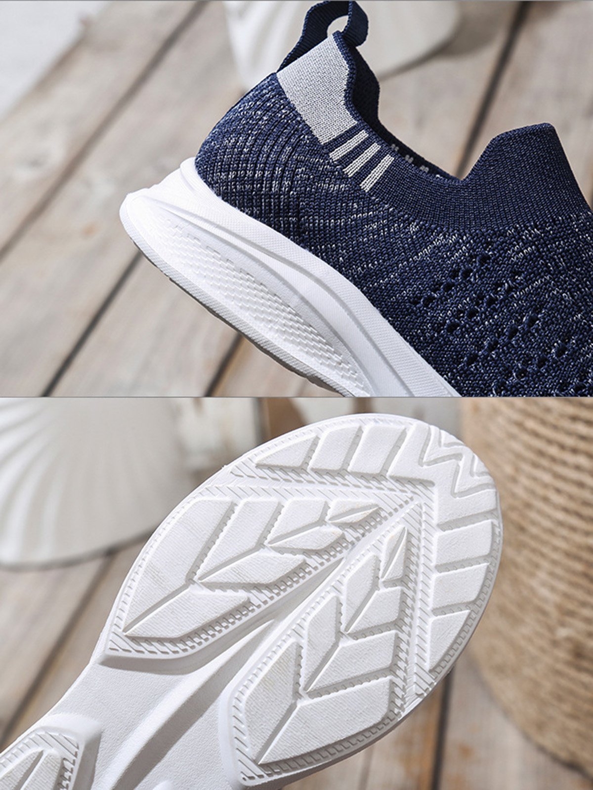 Plus Size Breathable Mesh Fabric Slip On Sneakers