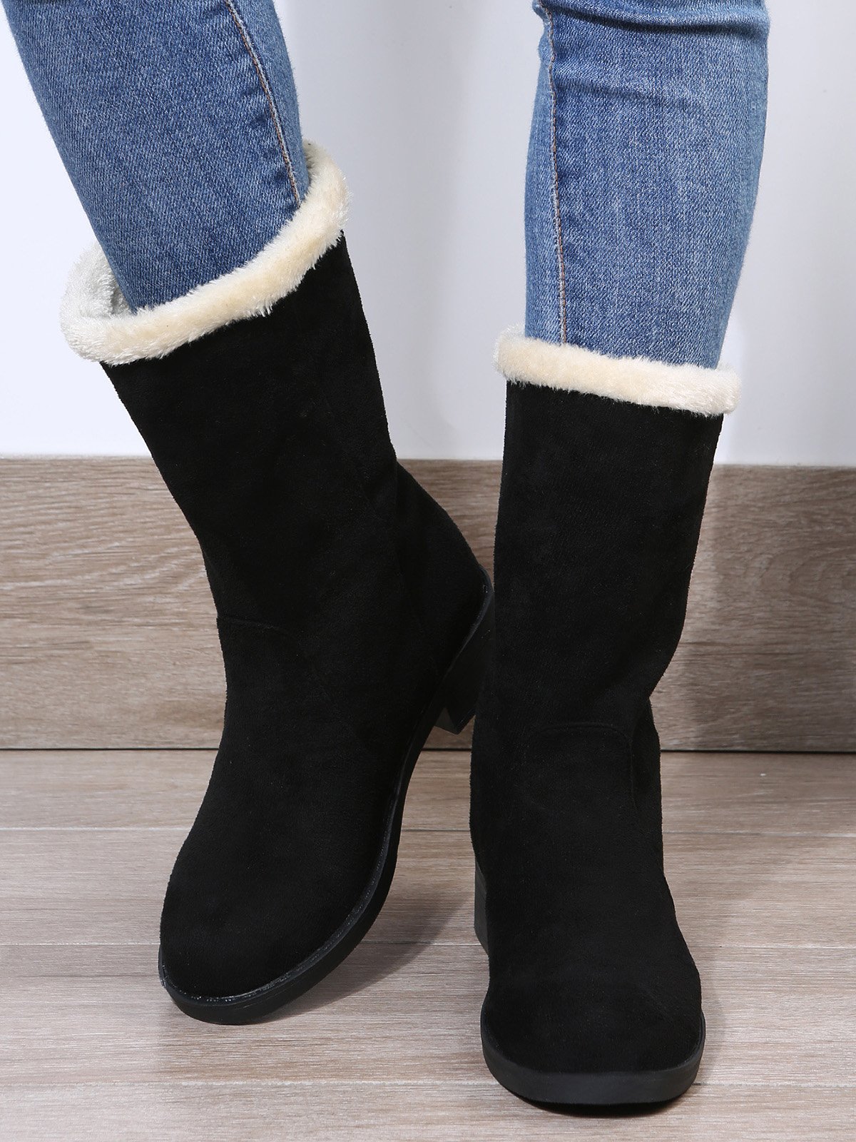 Plus Size Winter Casual Slip On Warm Lined Snow Boots