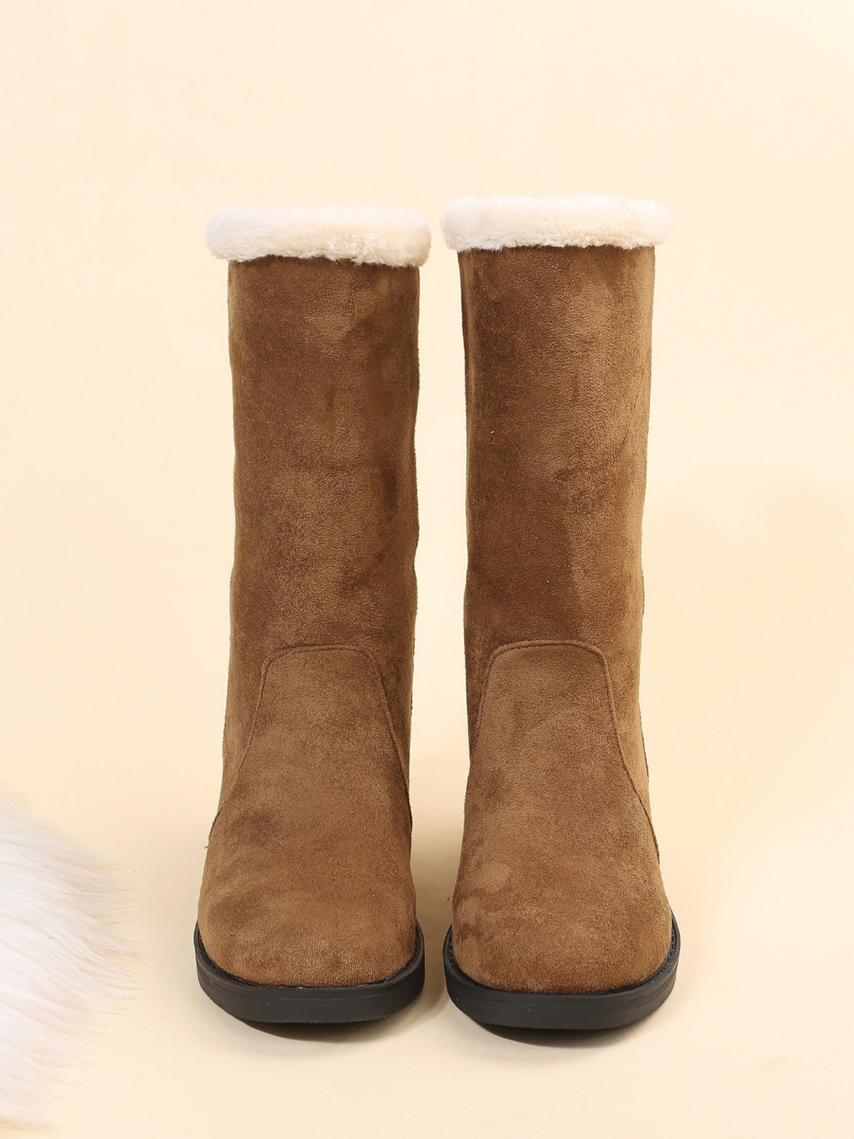 Plus Size Winter Casual Slip On Warm Lined Snow Boots