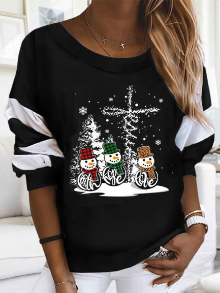 Crew Neck Casual Christmas Sweatshirt