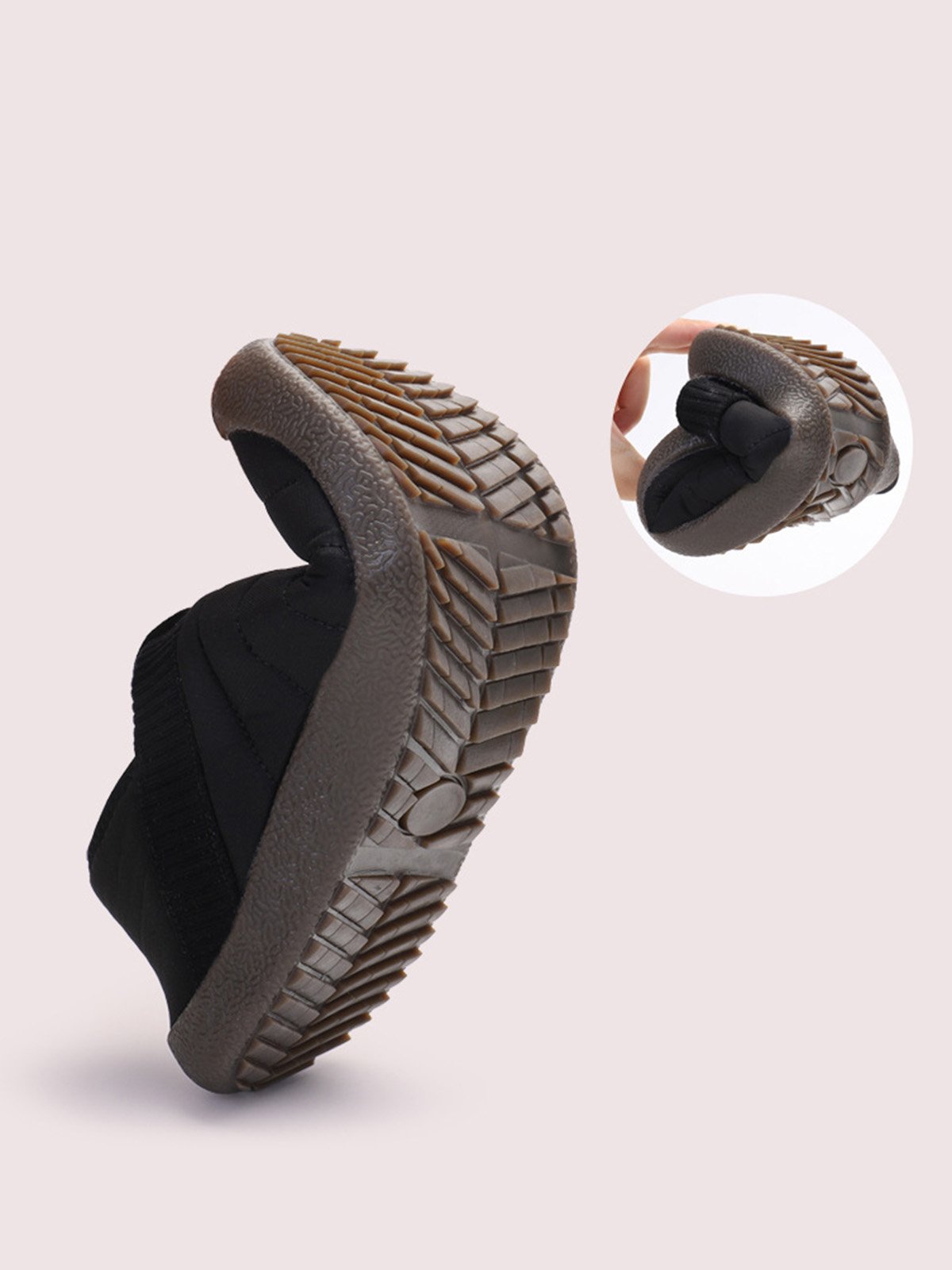 Plus Size Unisex Warm Embossed Slip On Flat Shoes