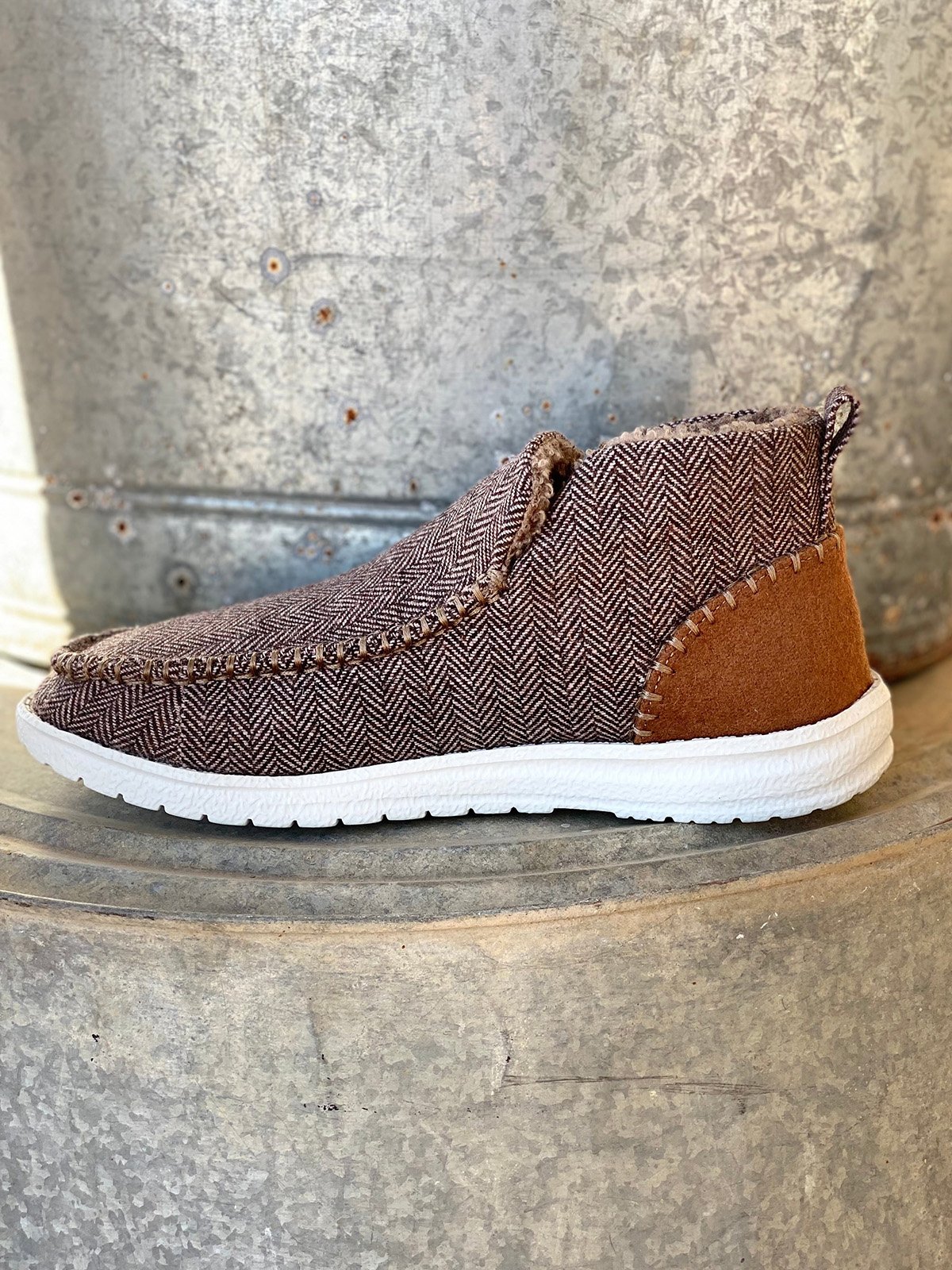 Womens's Warm Lined Slip On Canvas Shoes