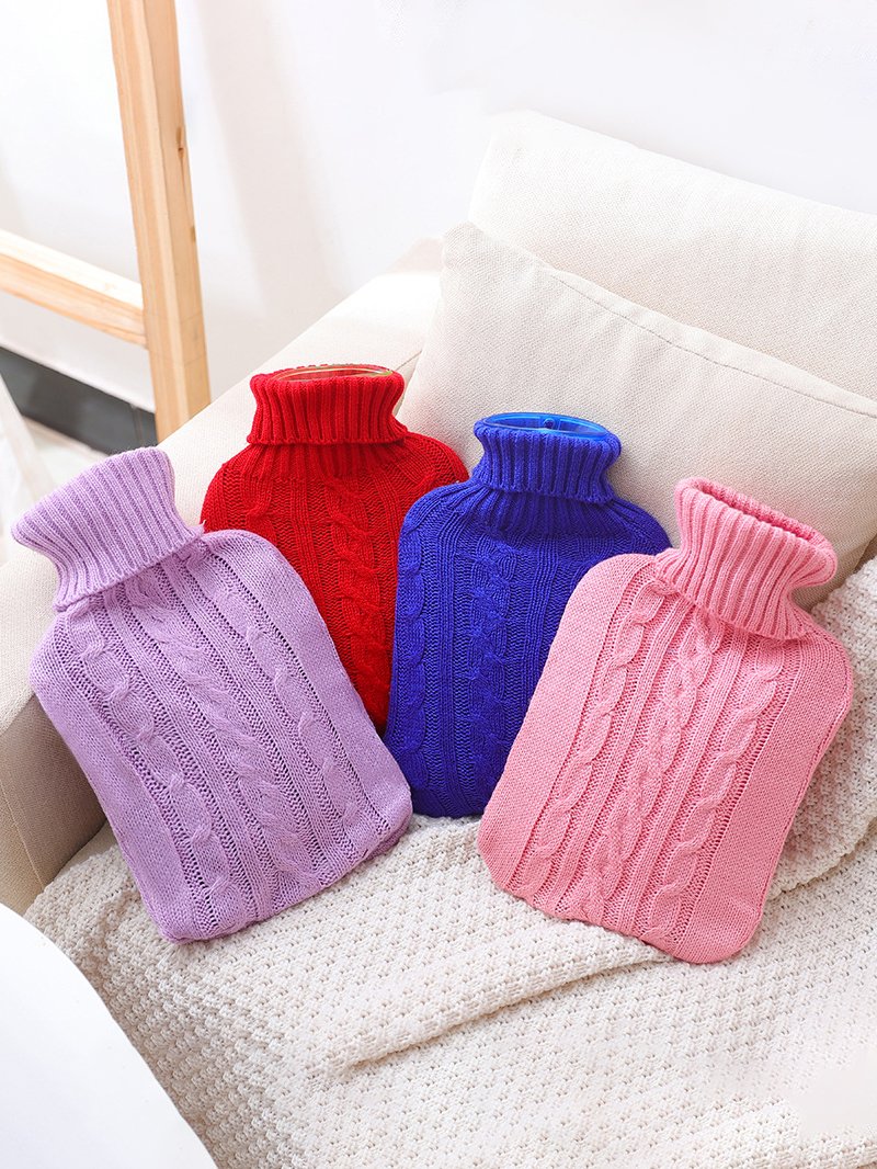 Winter Home Large Capacity Water Injection Explosion-proof Water Bag Braided Twist Pattern Hand Warmer