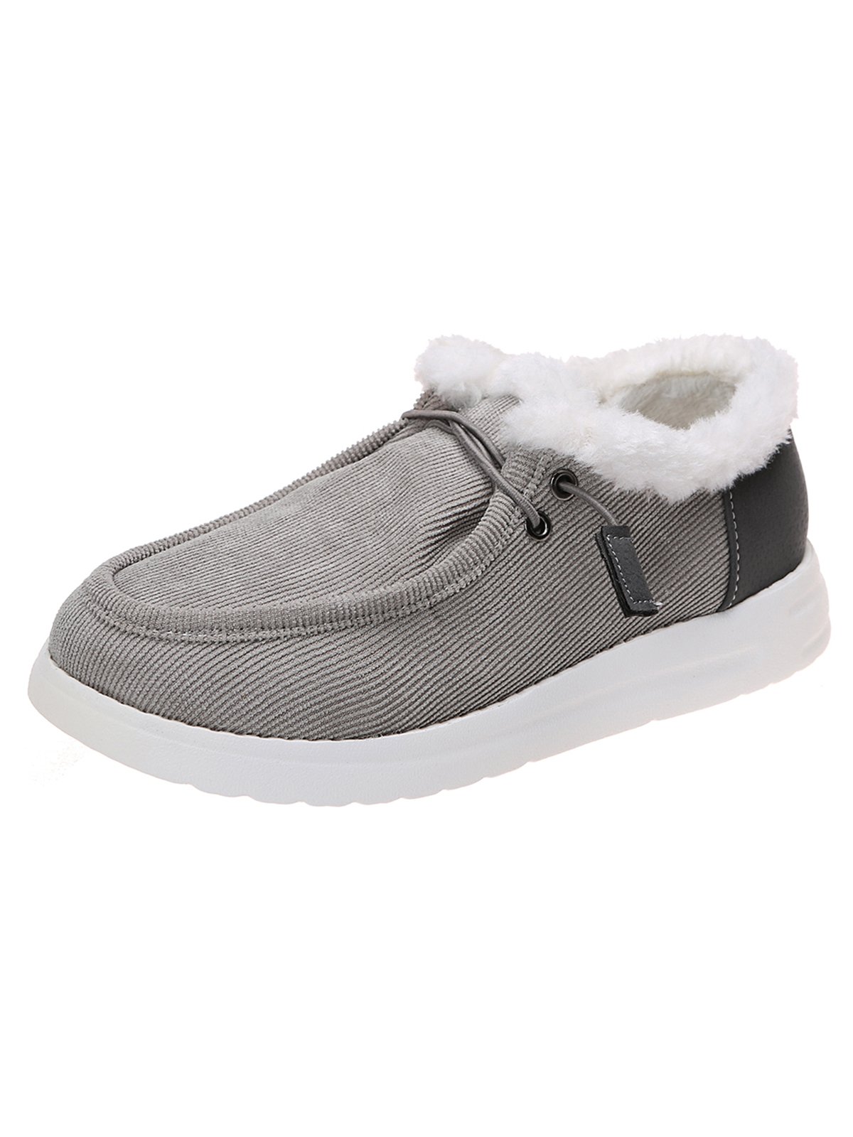 Corduroy Upper Plush Casual Flats