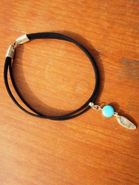 Bohemian Vintage Turquoise Leather Necklace Sweater Chain Ethnic Jewelry