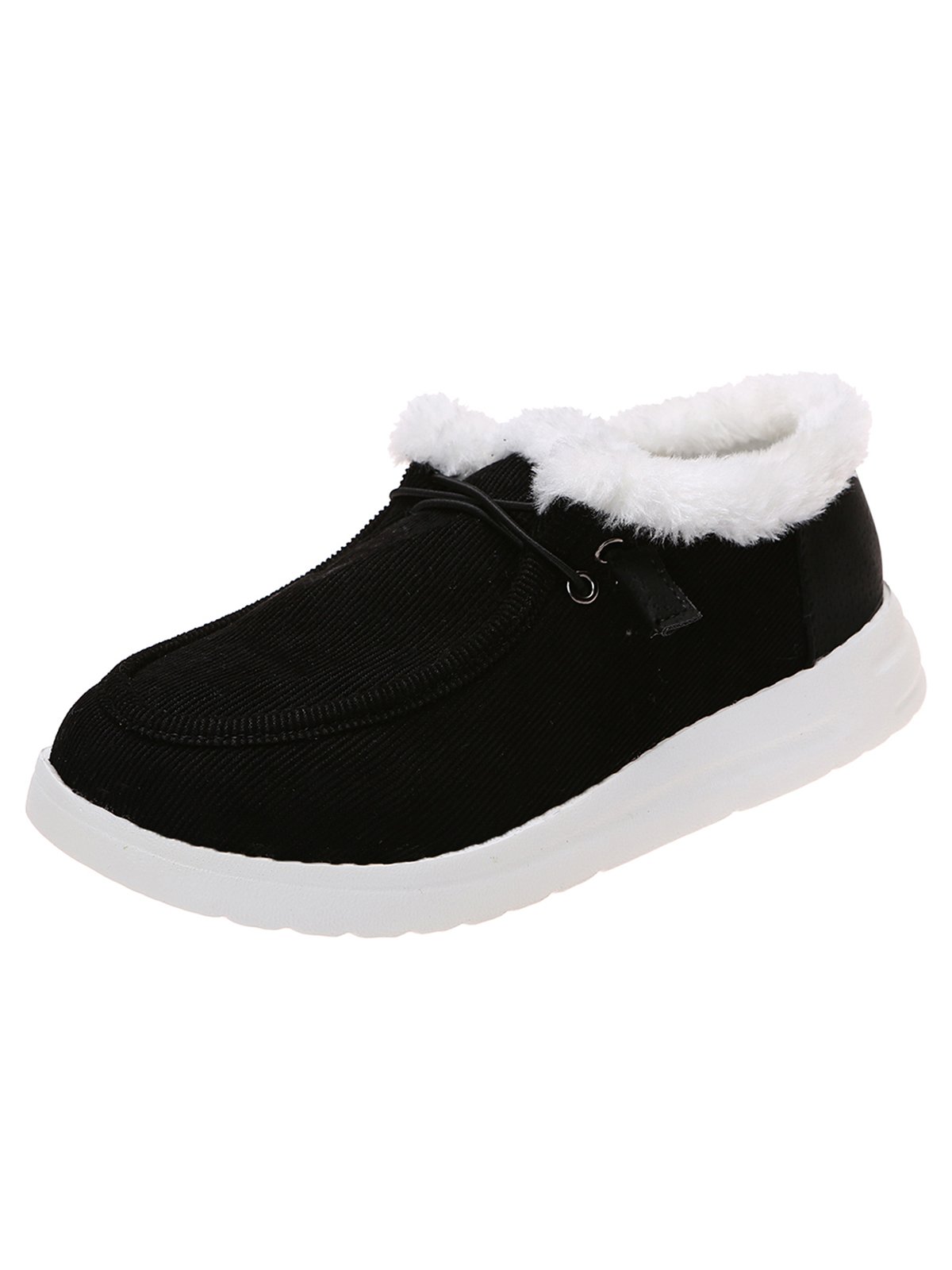 Corduroy Upper Plush Casual Flats