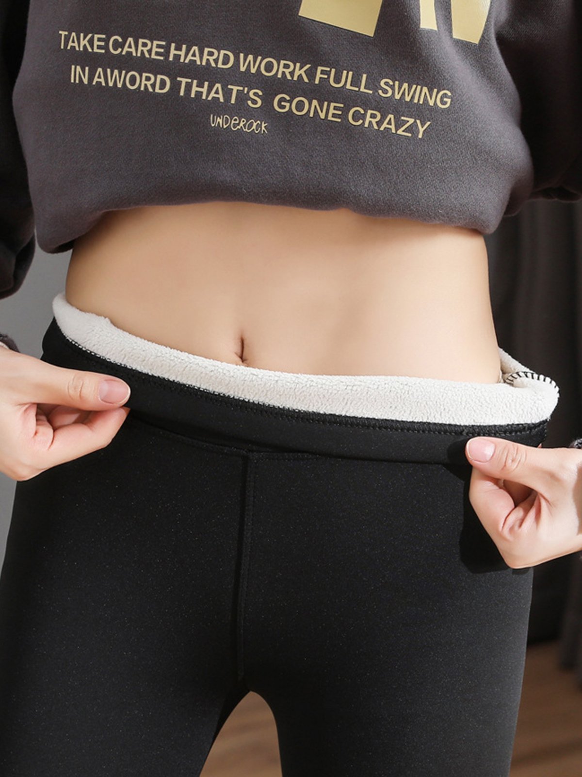 Lamb Fleece Warm Sports Leggings Outer Wear Leggings Plus Size