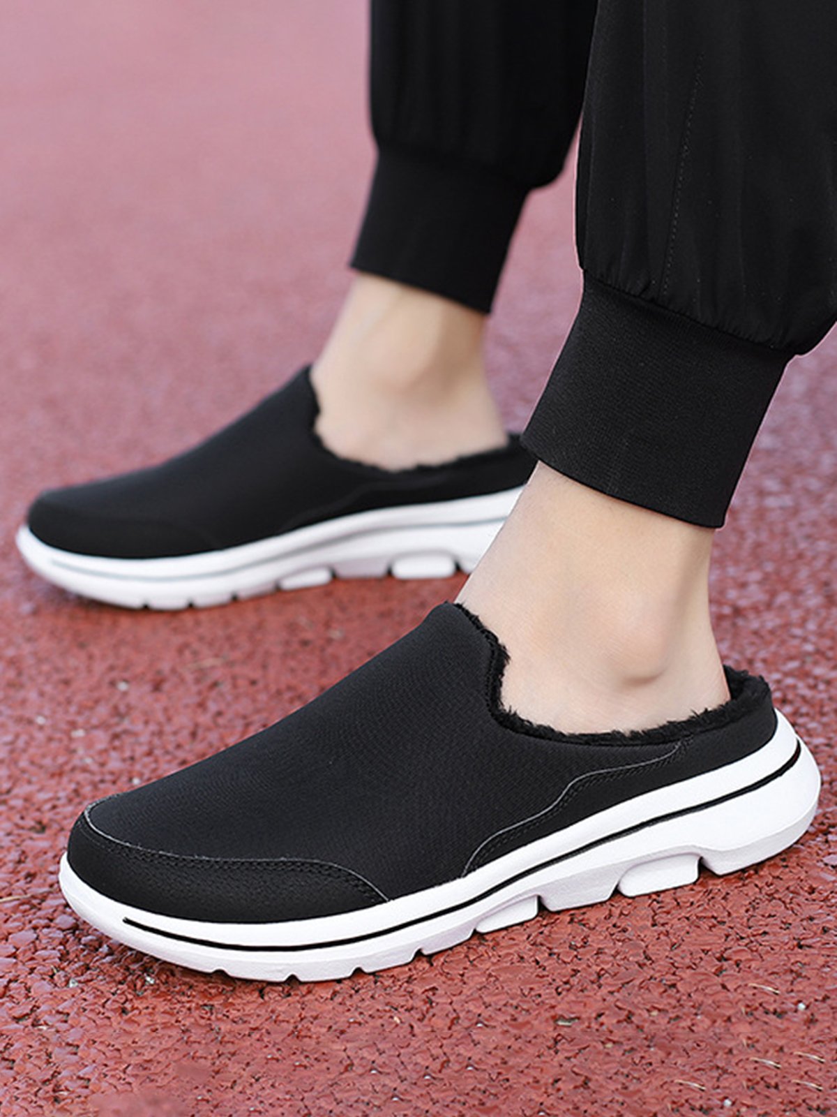 Plus Size Unisex Waterproof Fabric Warm Lined Casual Slippers