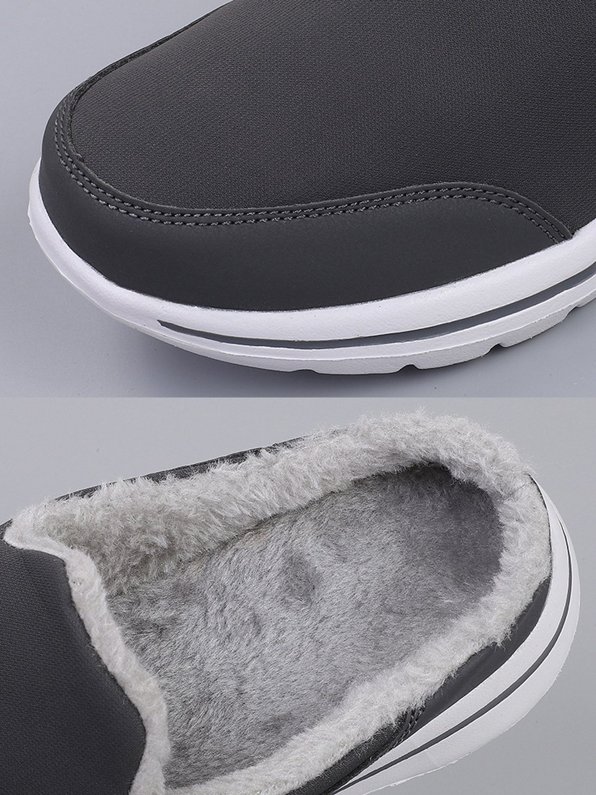 Plus Size Unisex Waterproof Fabric Warm Lined Casual Slippers
