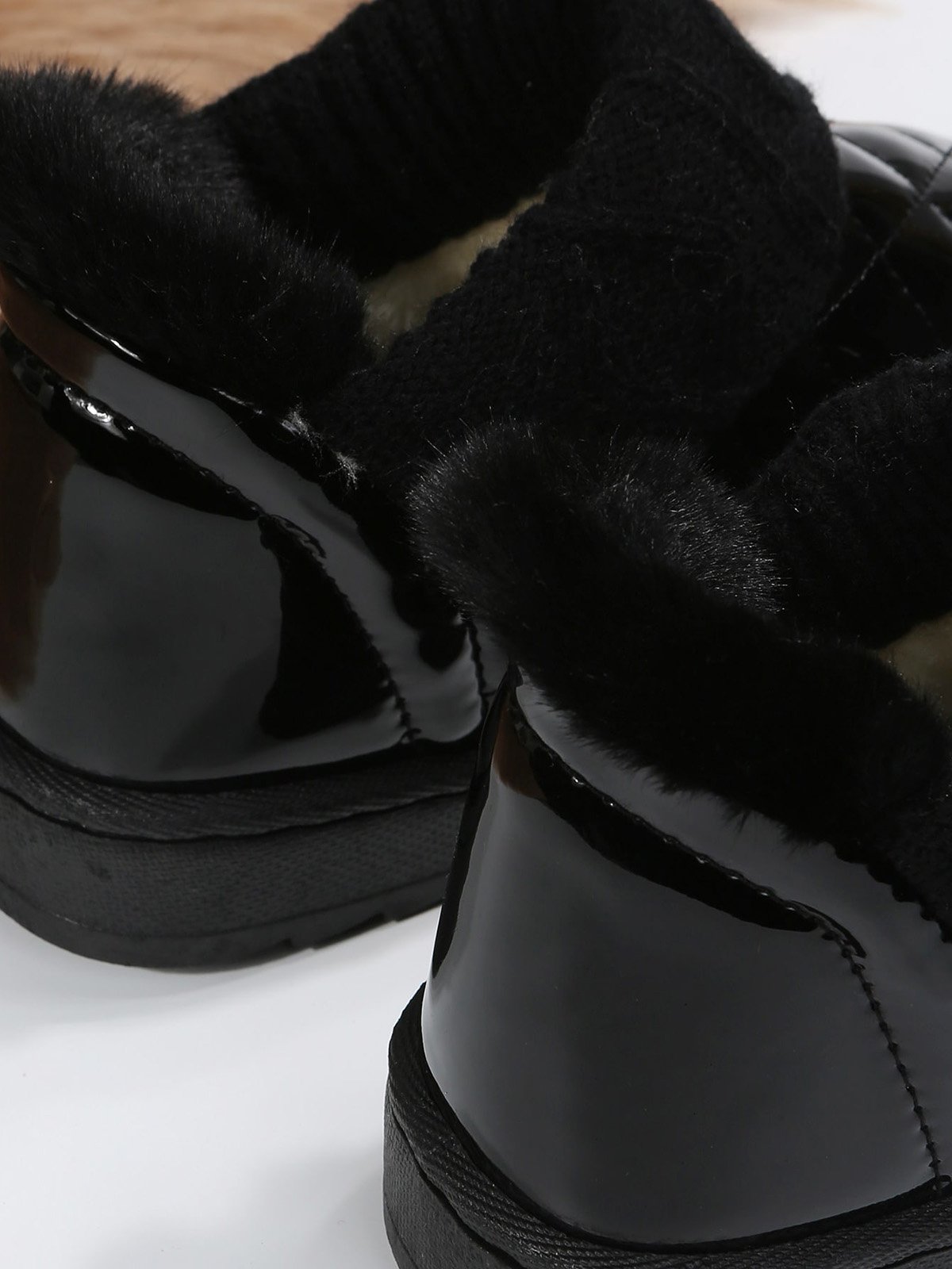 Casual Embossed Knit Panel Snow Booties