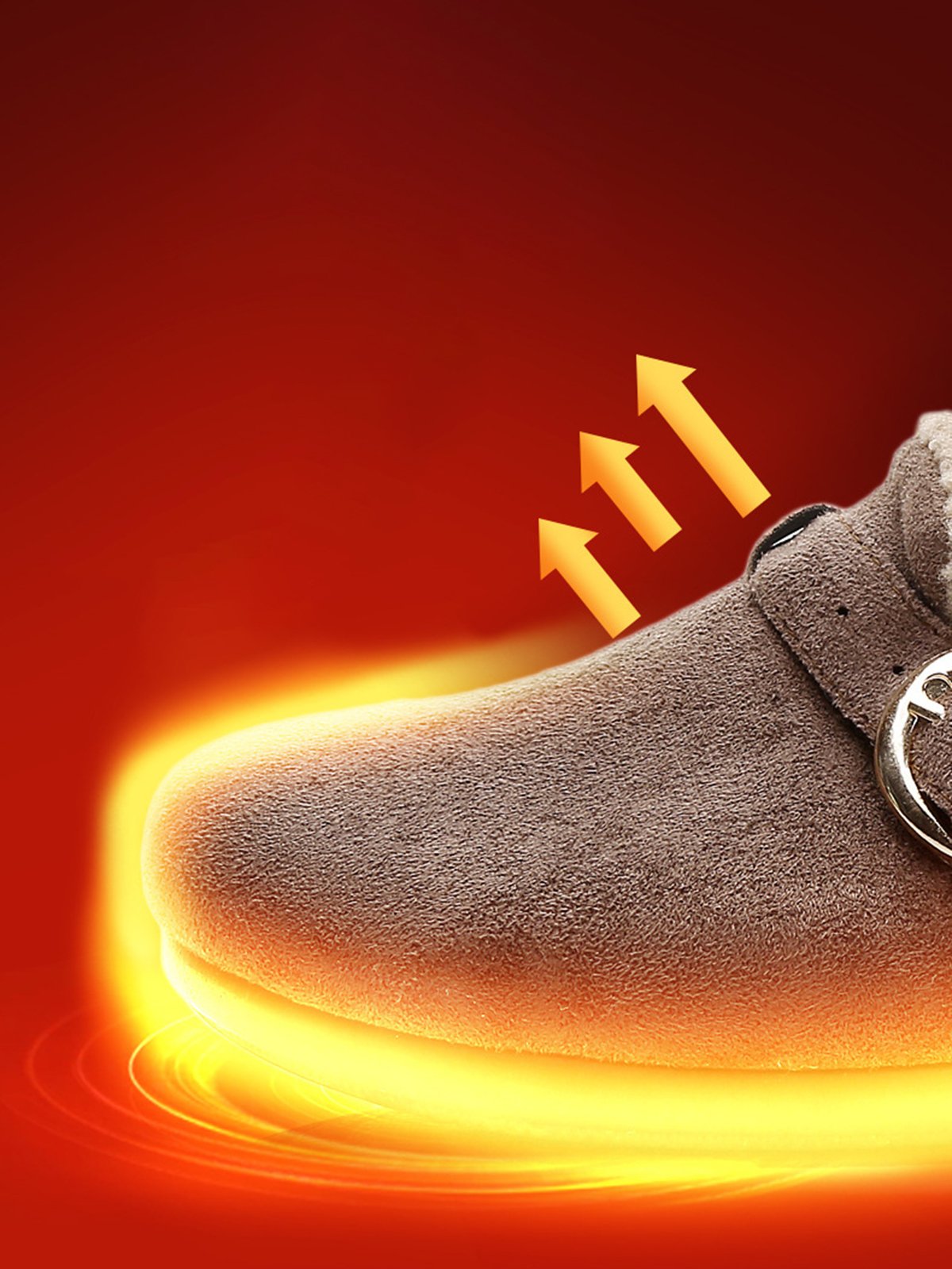 Casual Plain Buckle Warm Lined Flat Peas Shoes