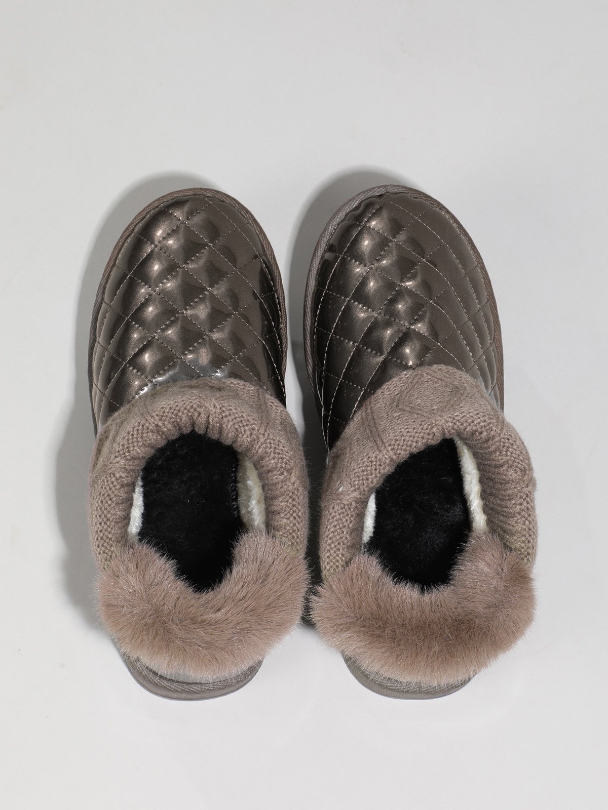 Casual Embossed Knit Panel Snow Booties
