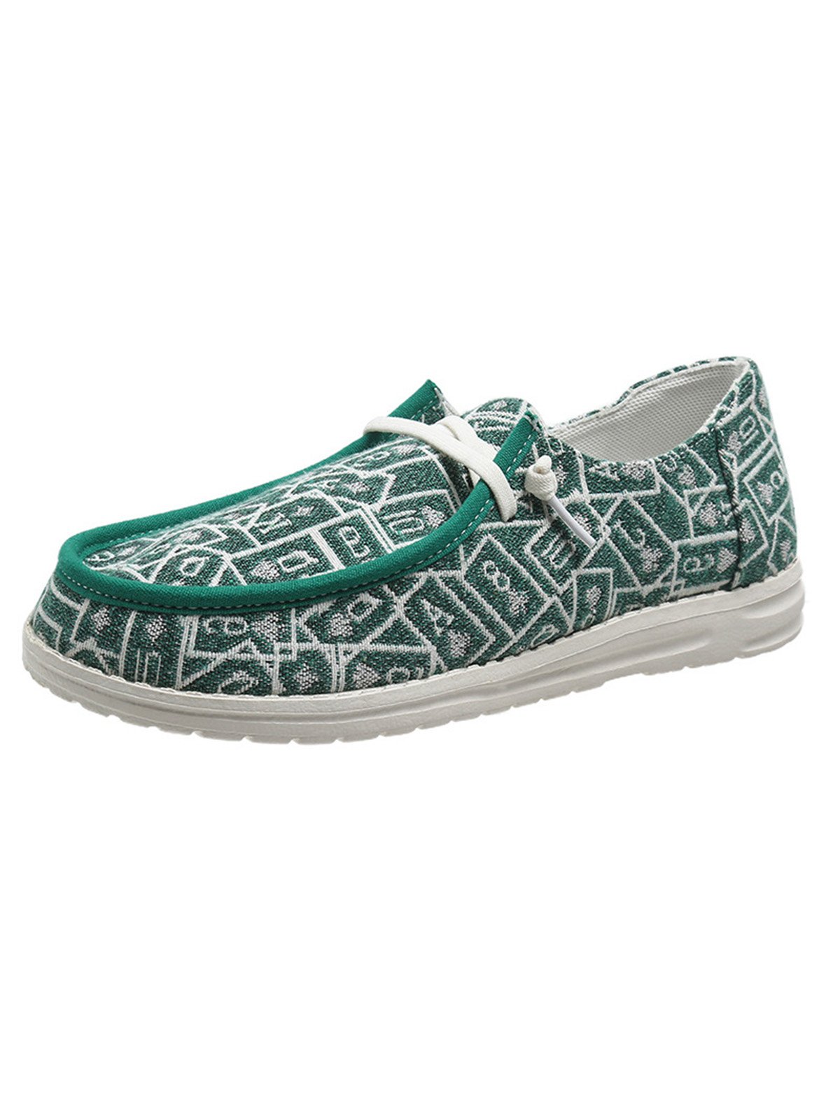 Plus Size Printing Comfy Slip On Canvas Boat Shoes