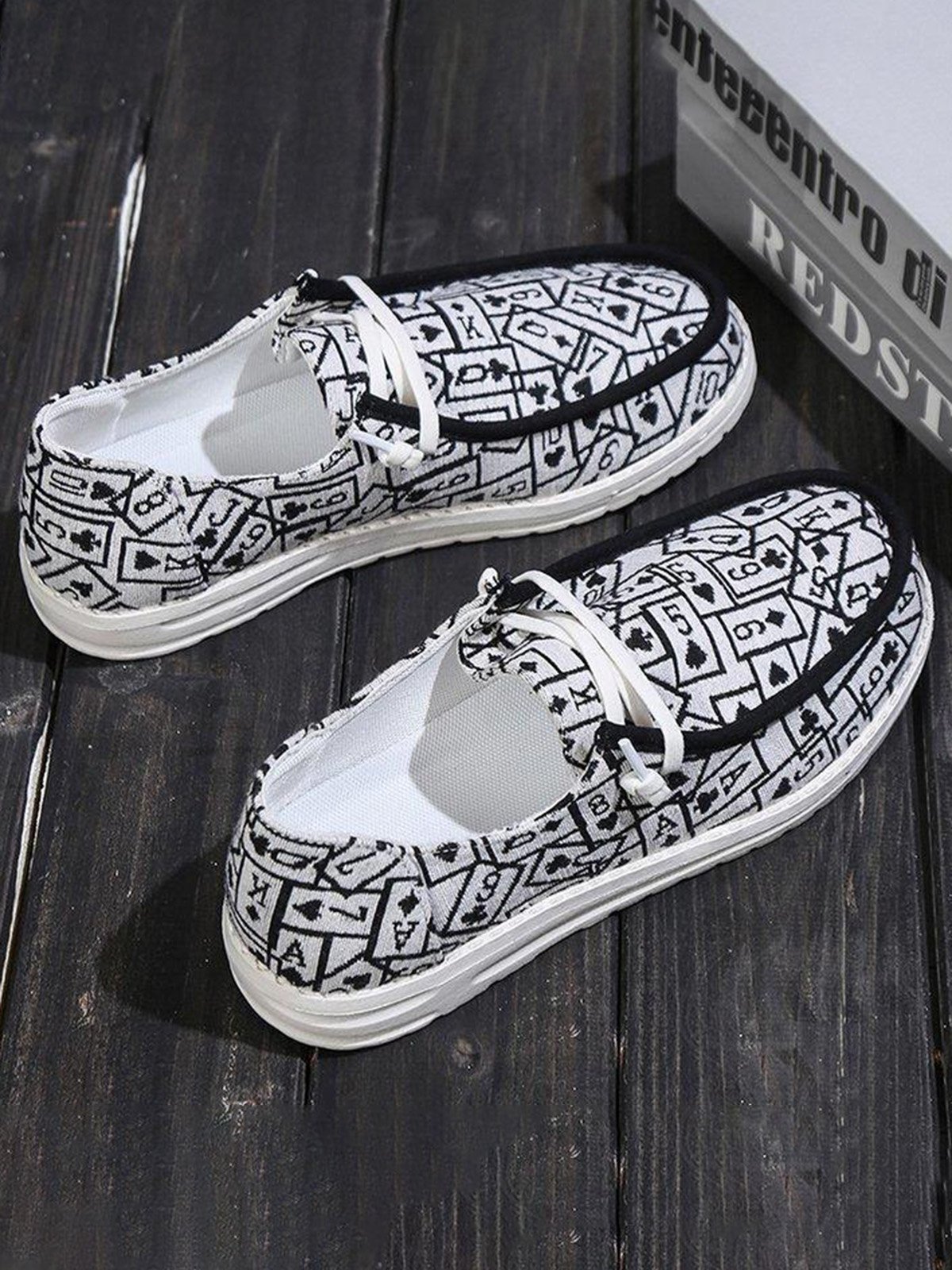 Plus Size Printing Comfy Slip On Canvas Boat Shoes