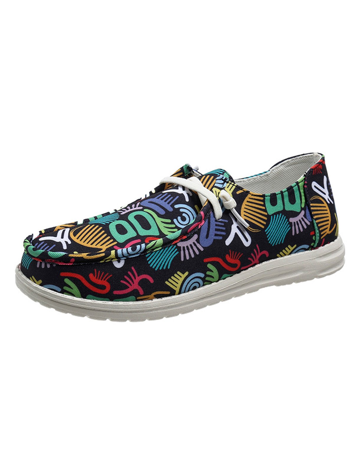 Plus Size Printing Comfy Slip On Canvas Boat Shoes