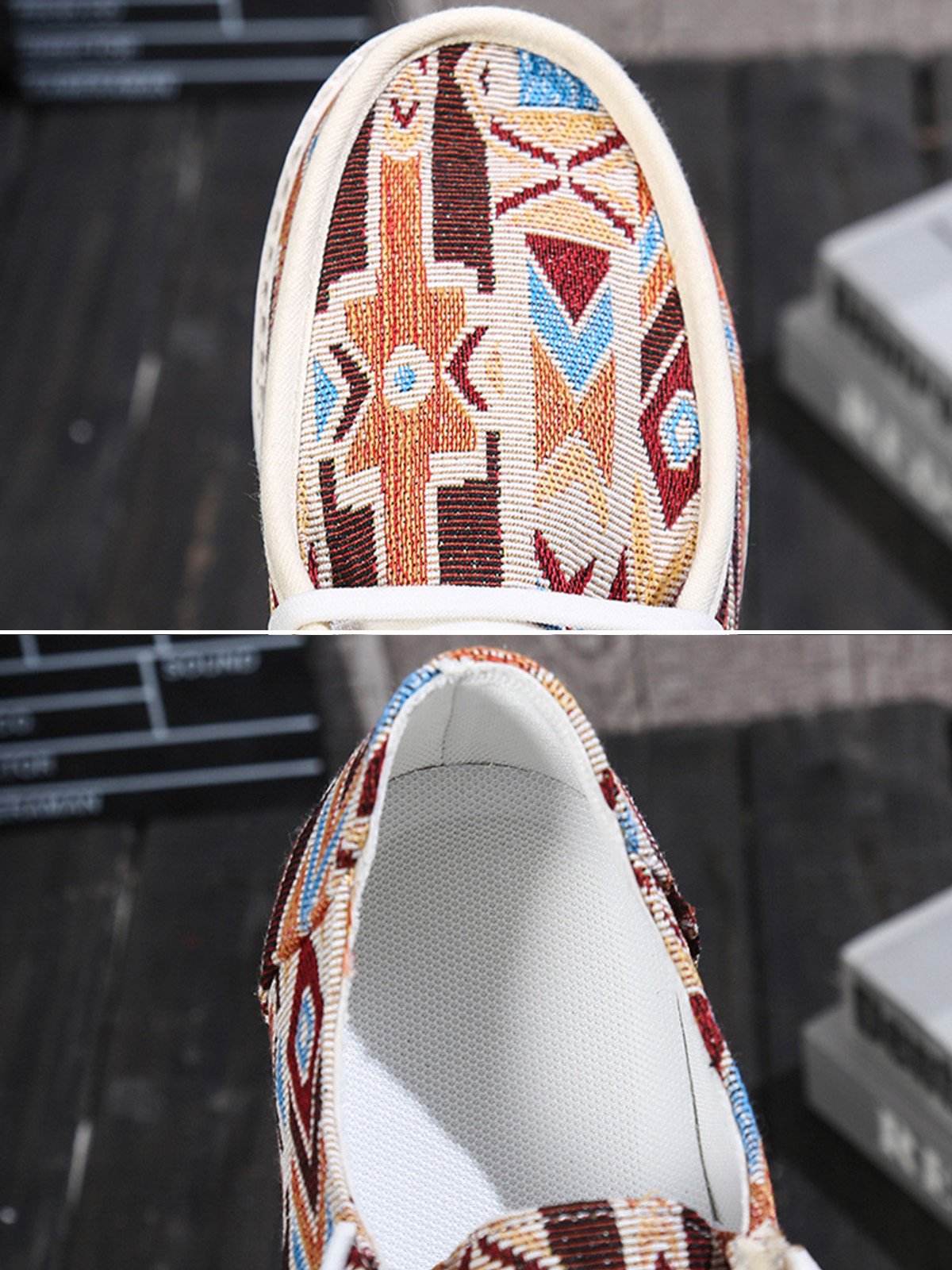Plus Size Printing Comfy Slip On Canvas Boat Shoes
