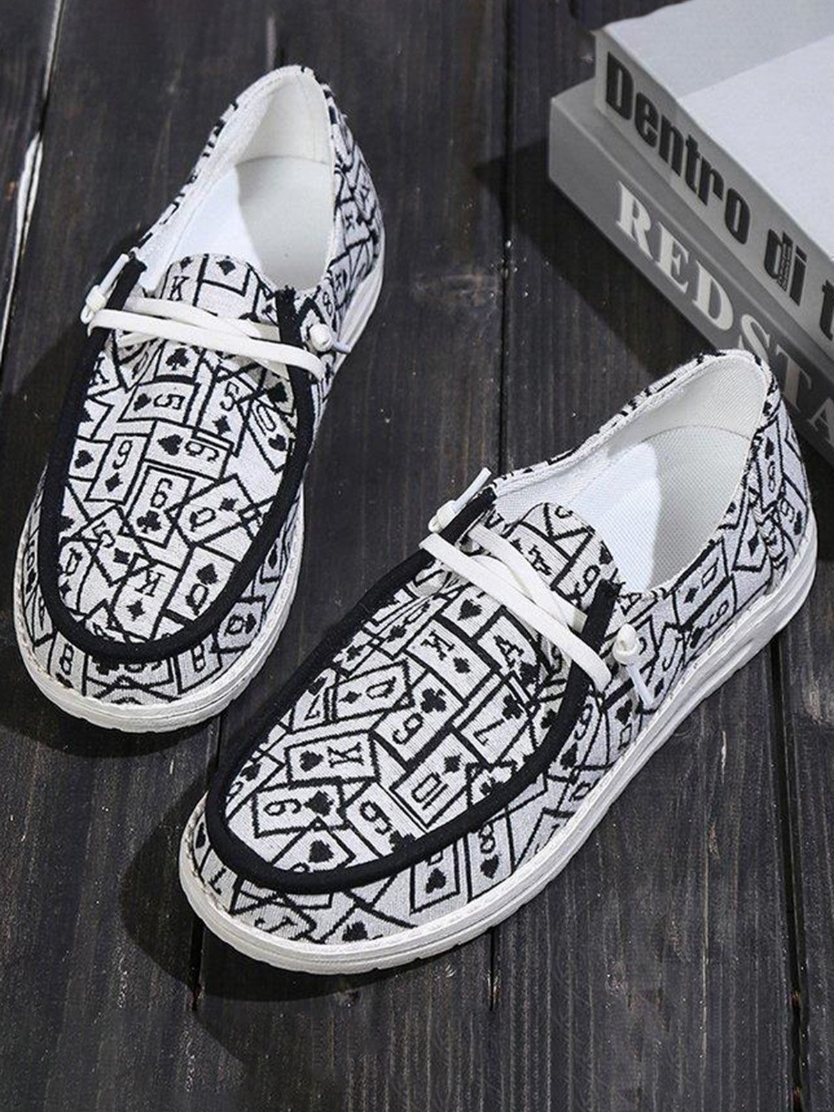 Plus Size Printing Comfy Slip On Canvas Boat Shoes