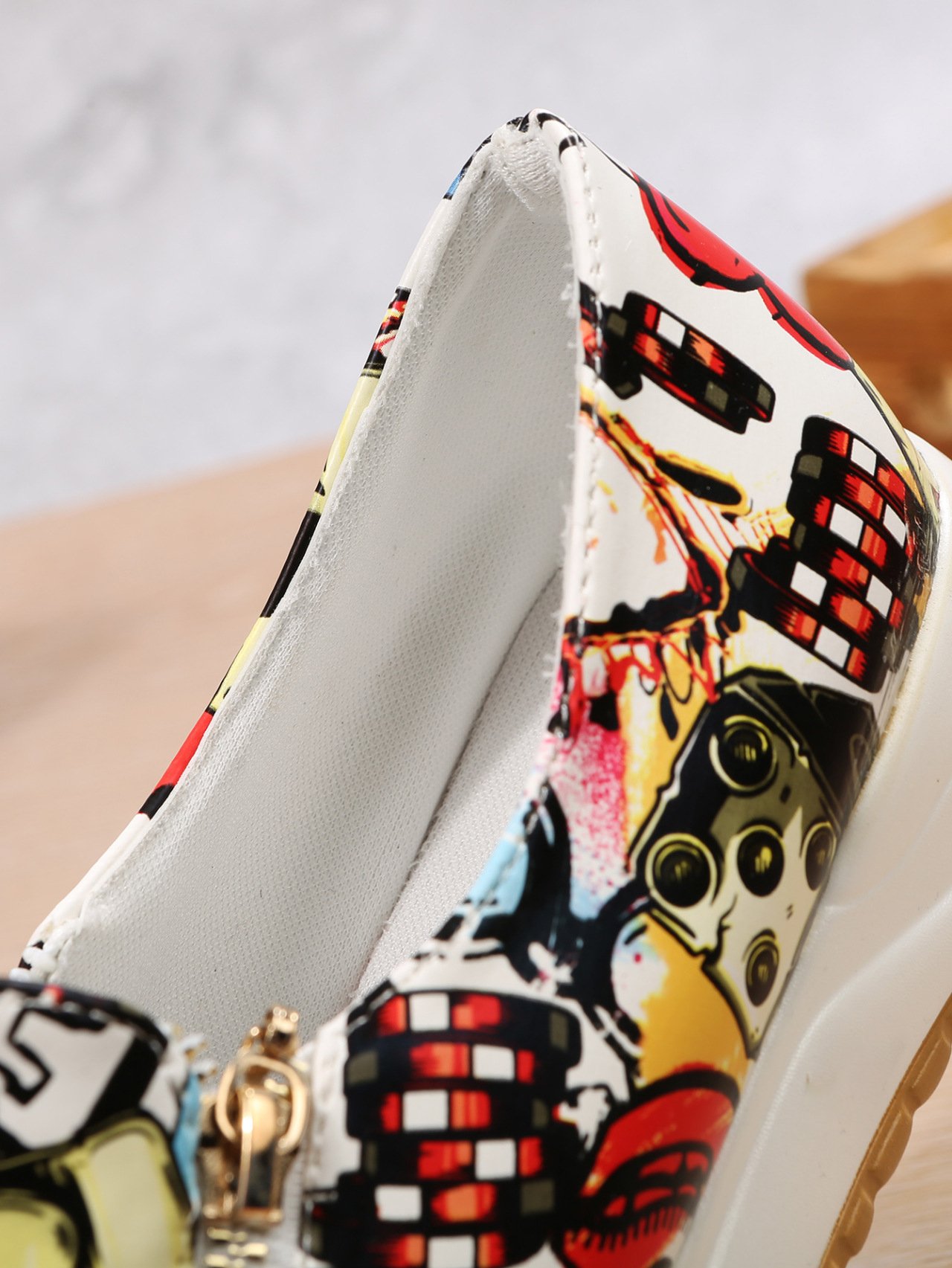 Women's Casual Printing Zip Up Flat Shoes