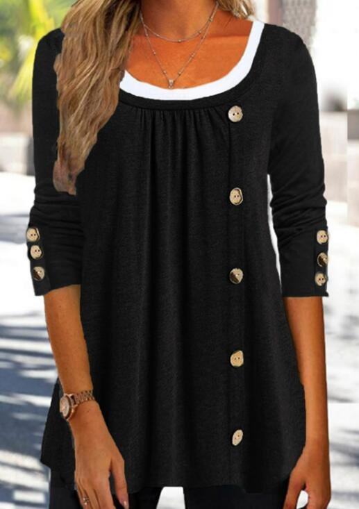 Casual Plain Autumn Lightweight Micro-Elasticity Daily Crew Neck Mid-long Regular Size Top for Women