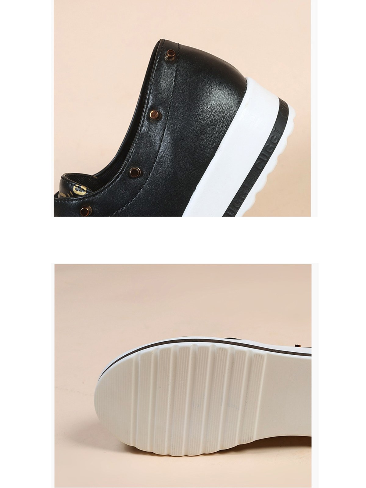 Classic Old Flower Abstract Graphic Studded Lace-up Shoes
