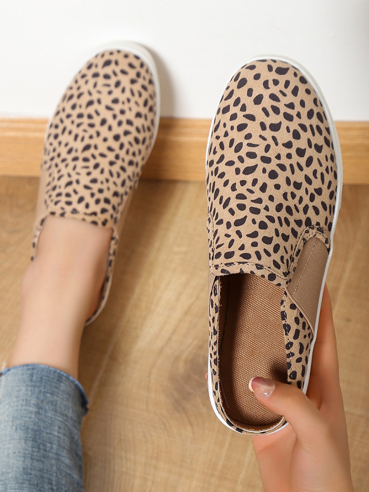 Leopard Print High Elasticity Portable Flats