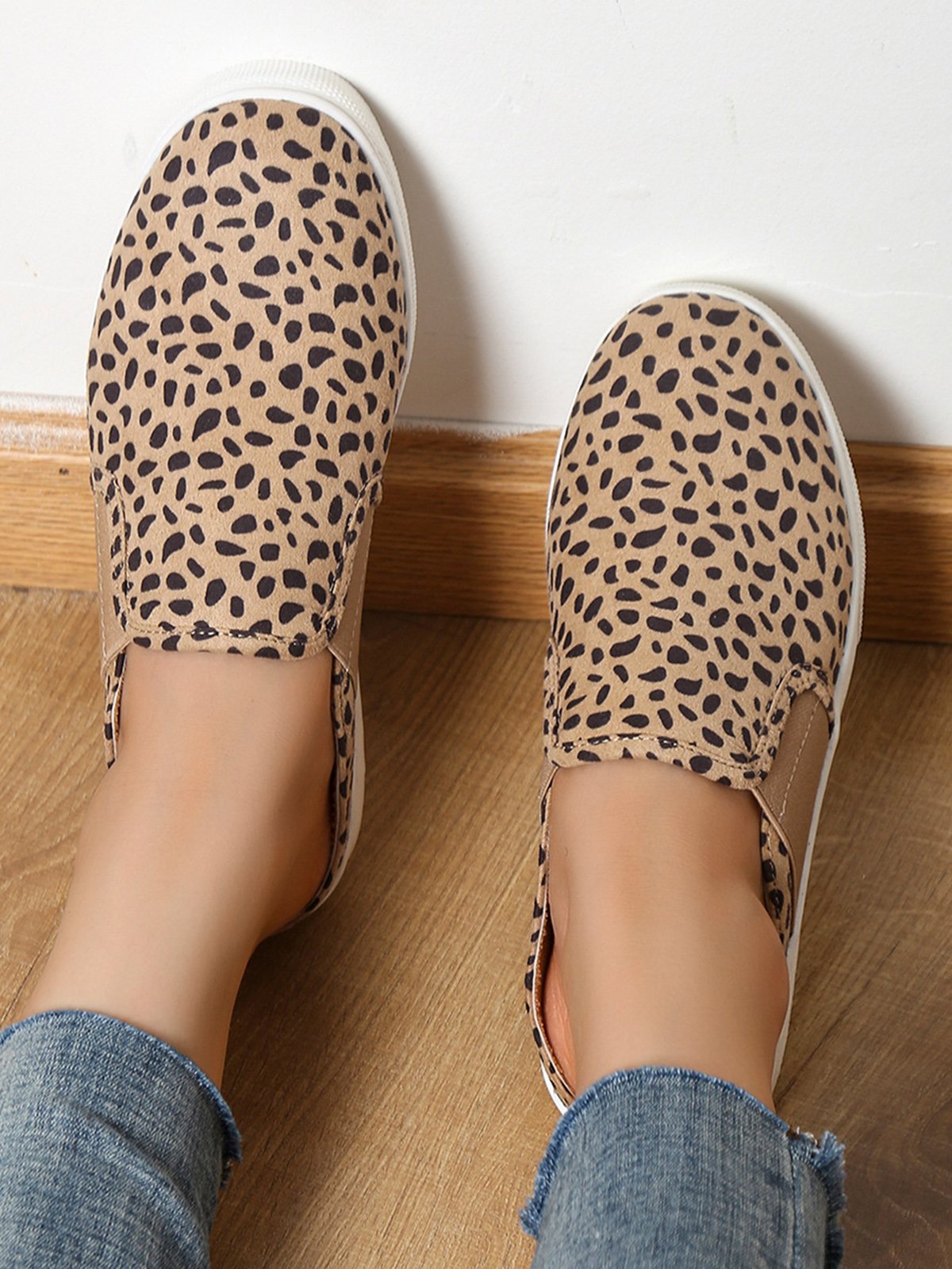 Leopard Print High Elasticity Portable Flats