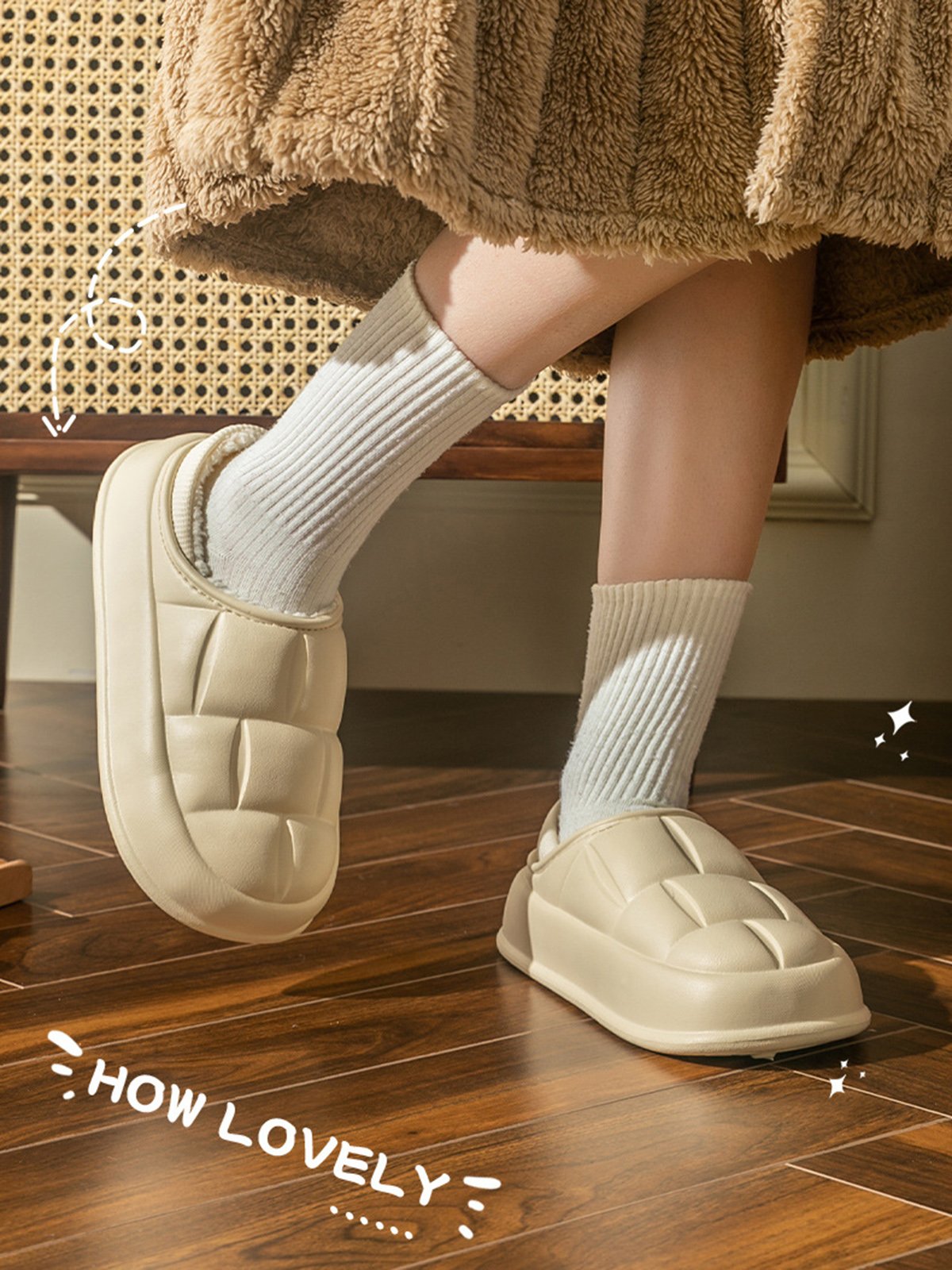 Waterproof Couple EVA Fleece Home Slippers