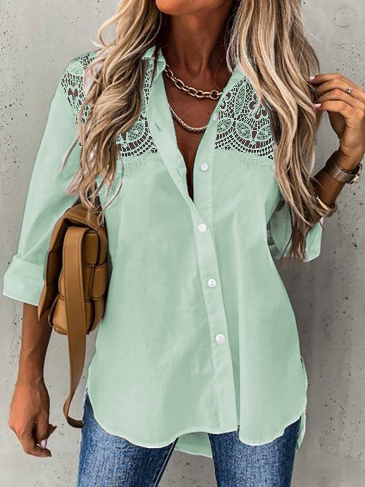 Women Casual Plain Autumn Loose Hot List Long sleeve Regular Regular Regular Size Blouse