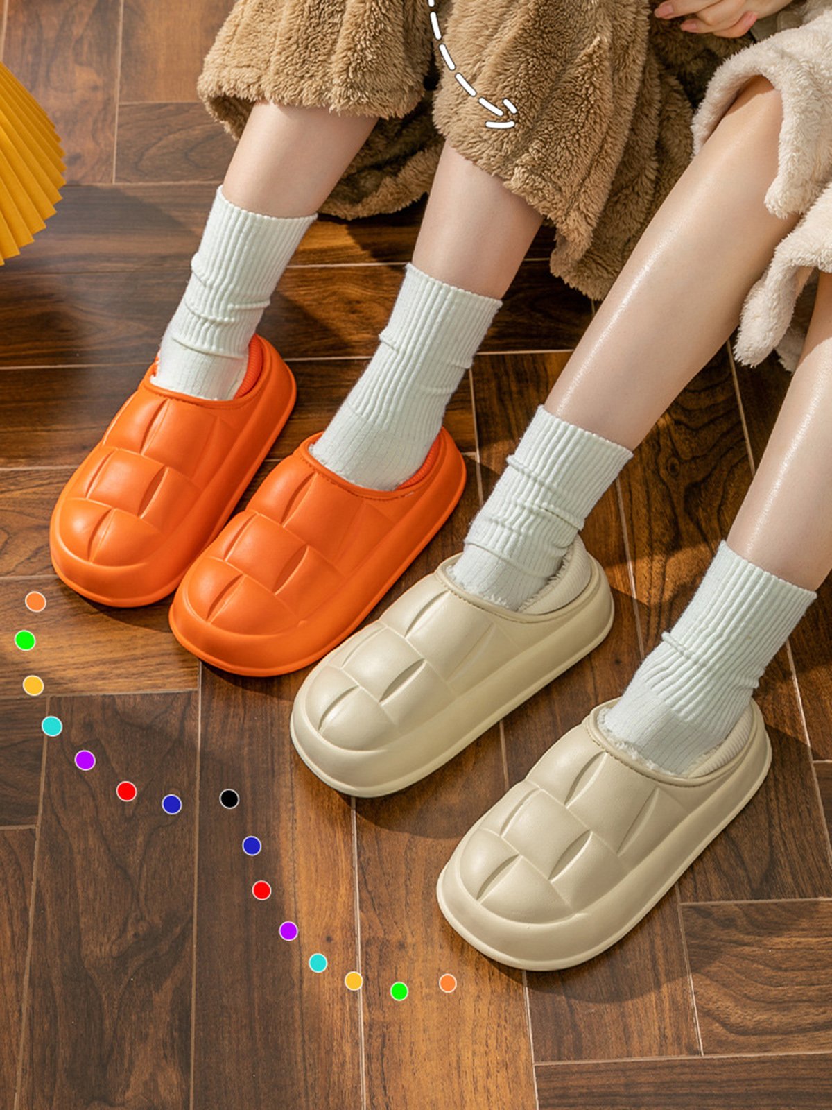 Waterproof Couple EVA Fleece Home Slippers