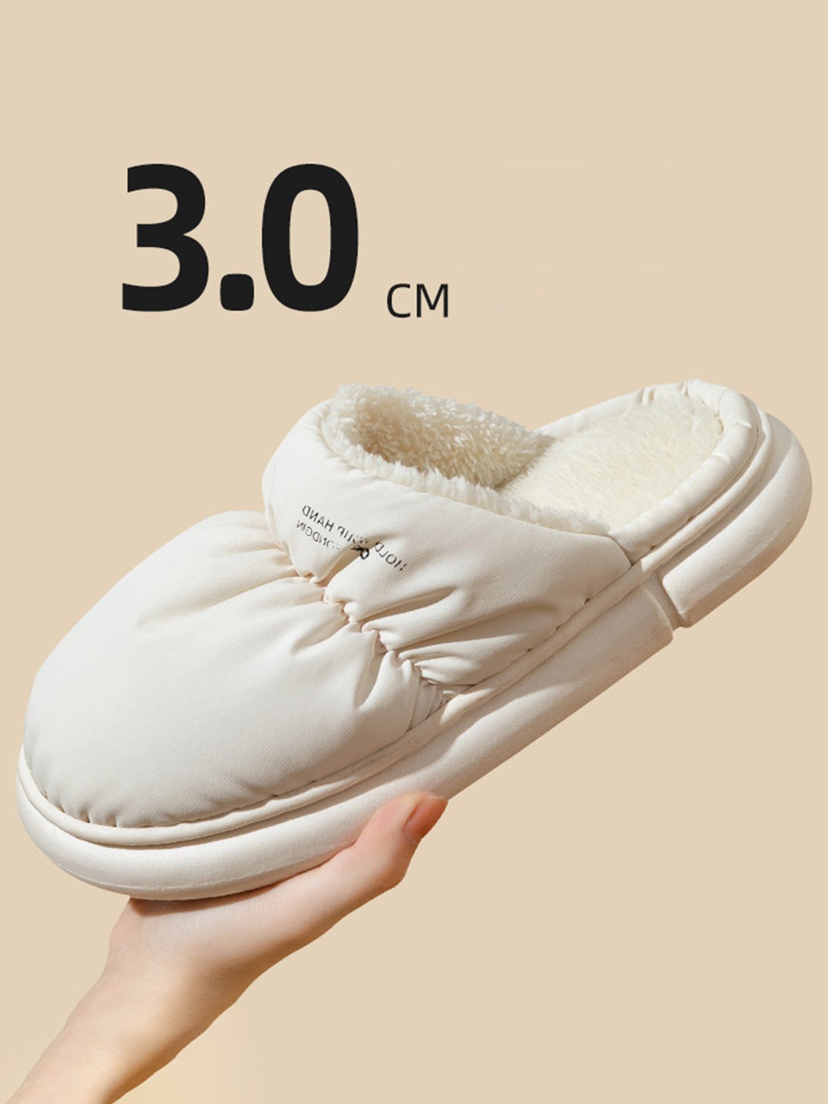 Couple Down Waterproof Plus Velvet Home Slippers