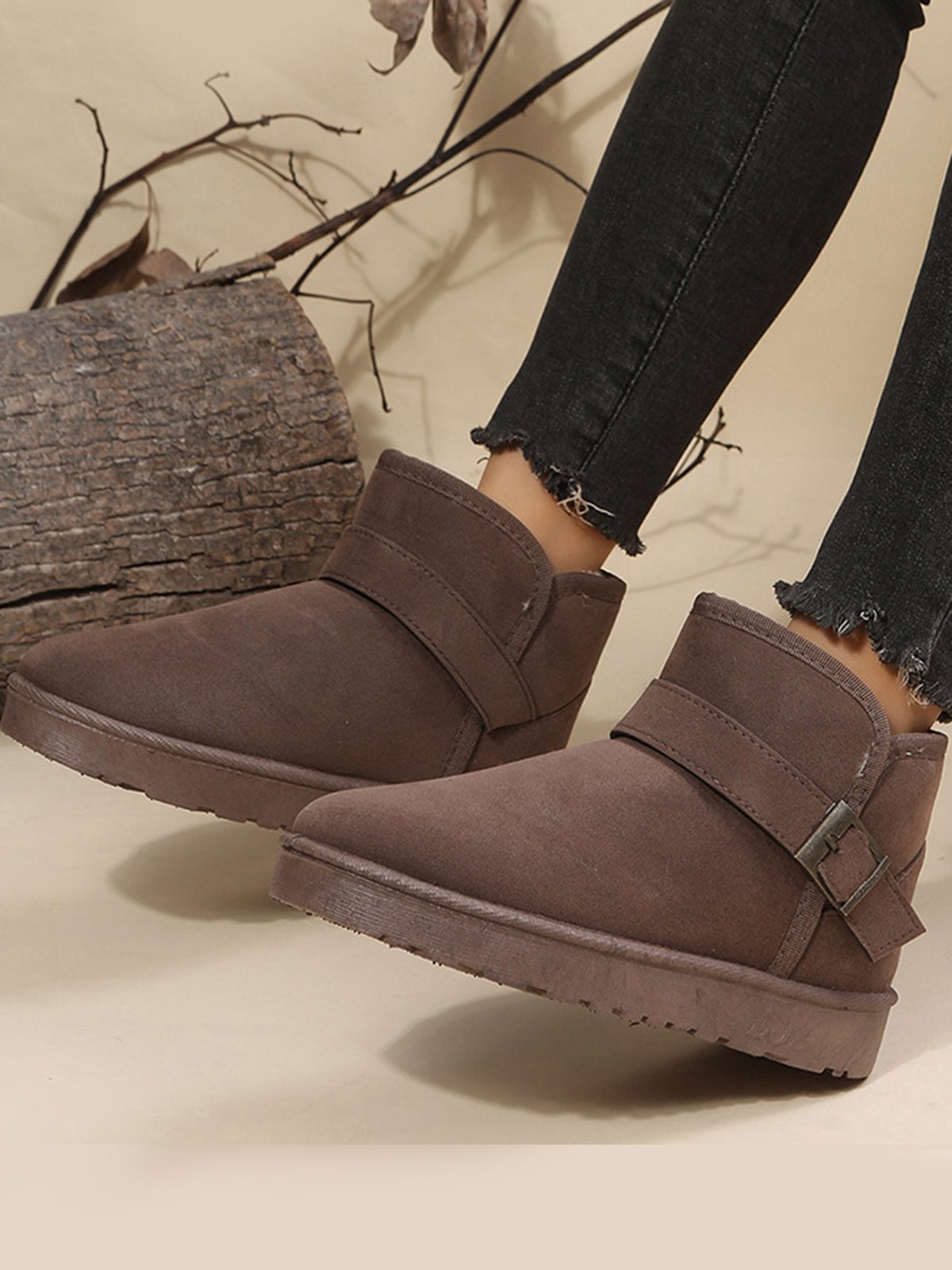 Winter Buckle Plus Fleece Warm Snow Boots