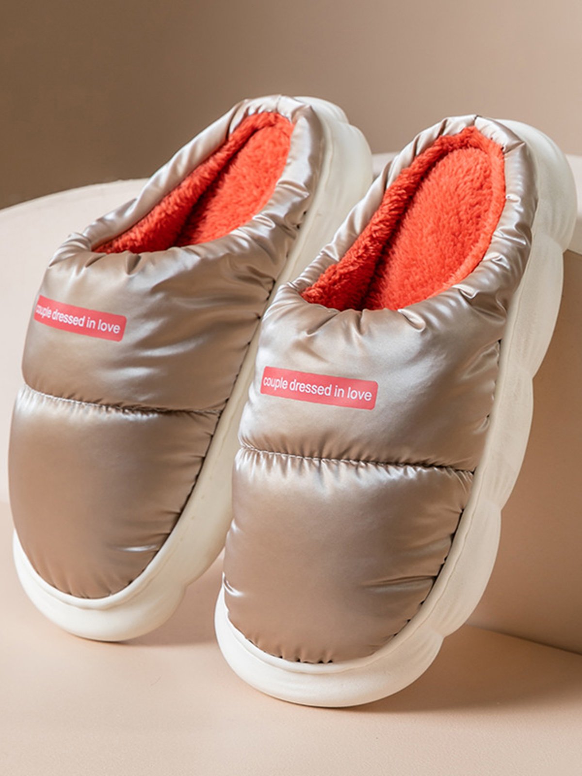 Down Warm Couples Home Warm Slippers