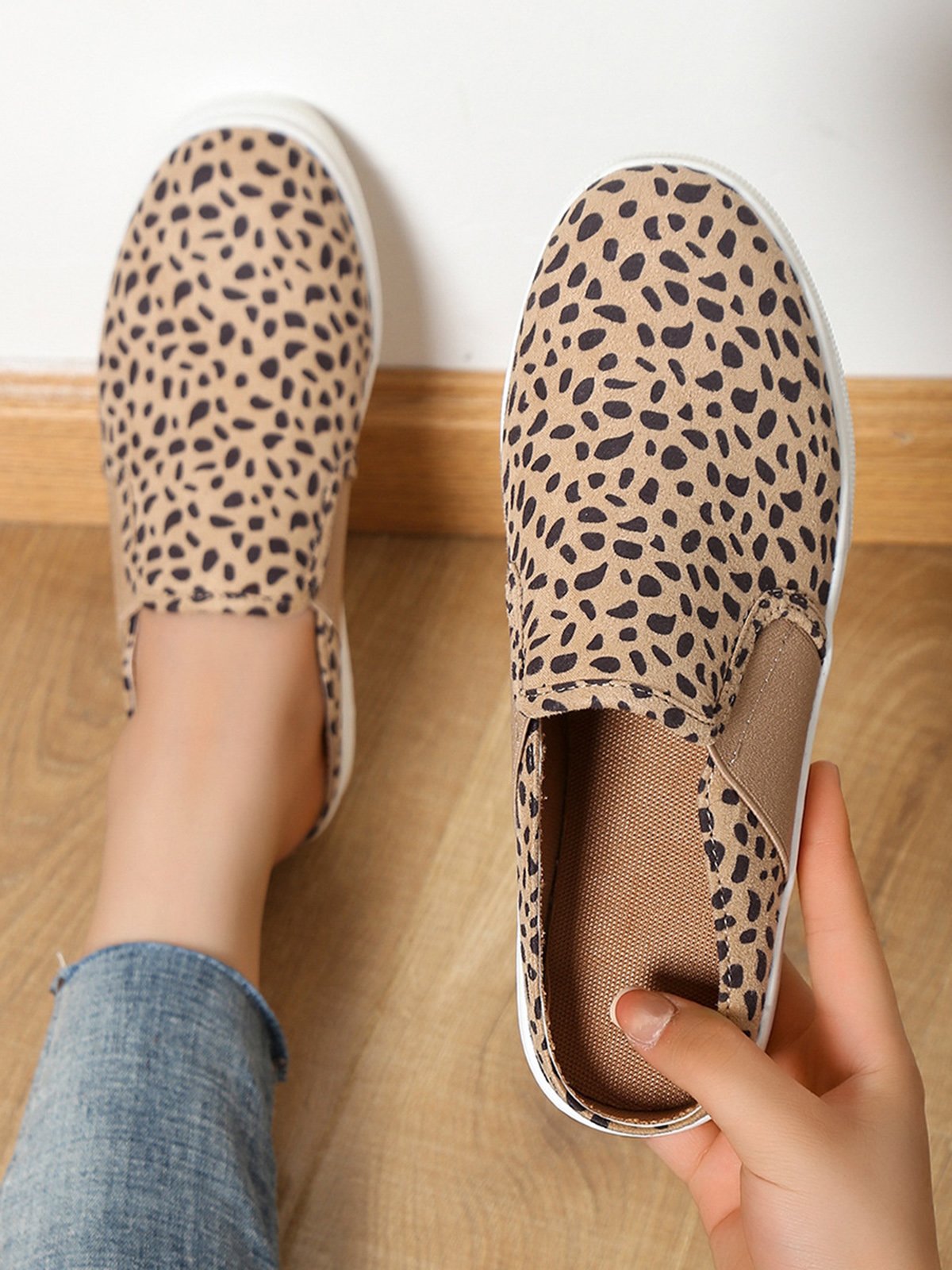 Leopard Print High Elasticity Portable Flats